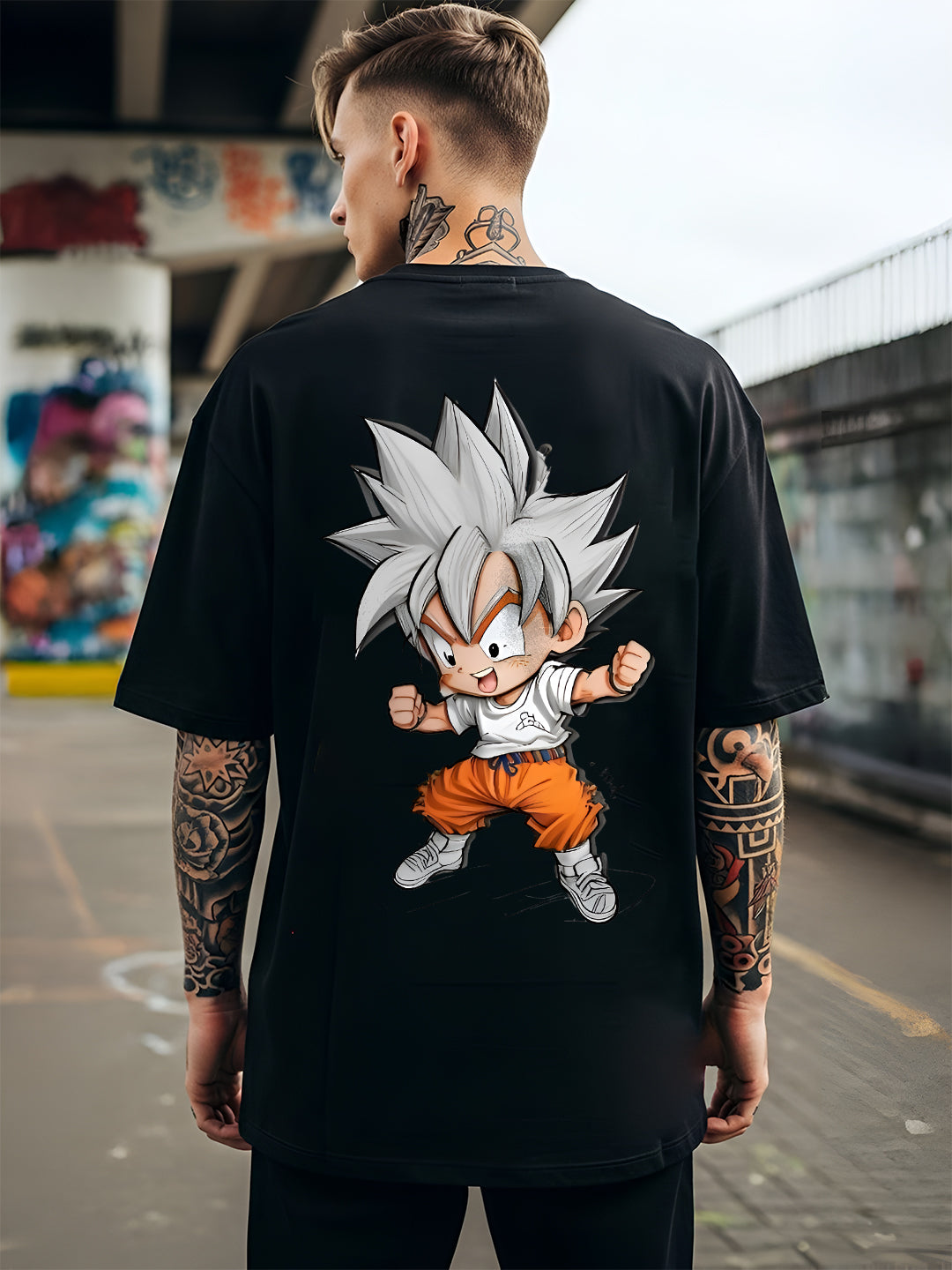 Oversized Goku Graphic T-shirt Print