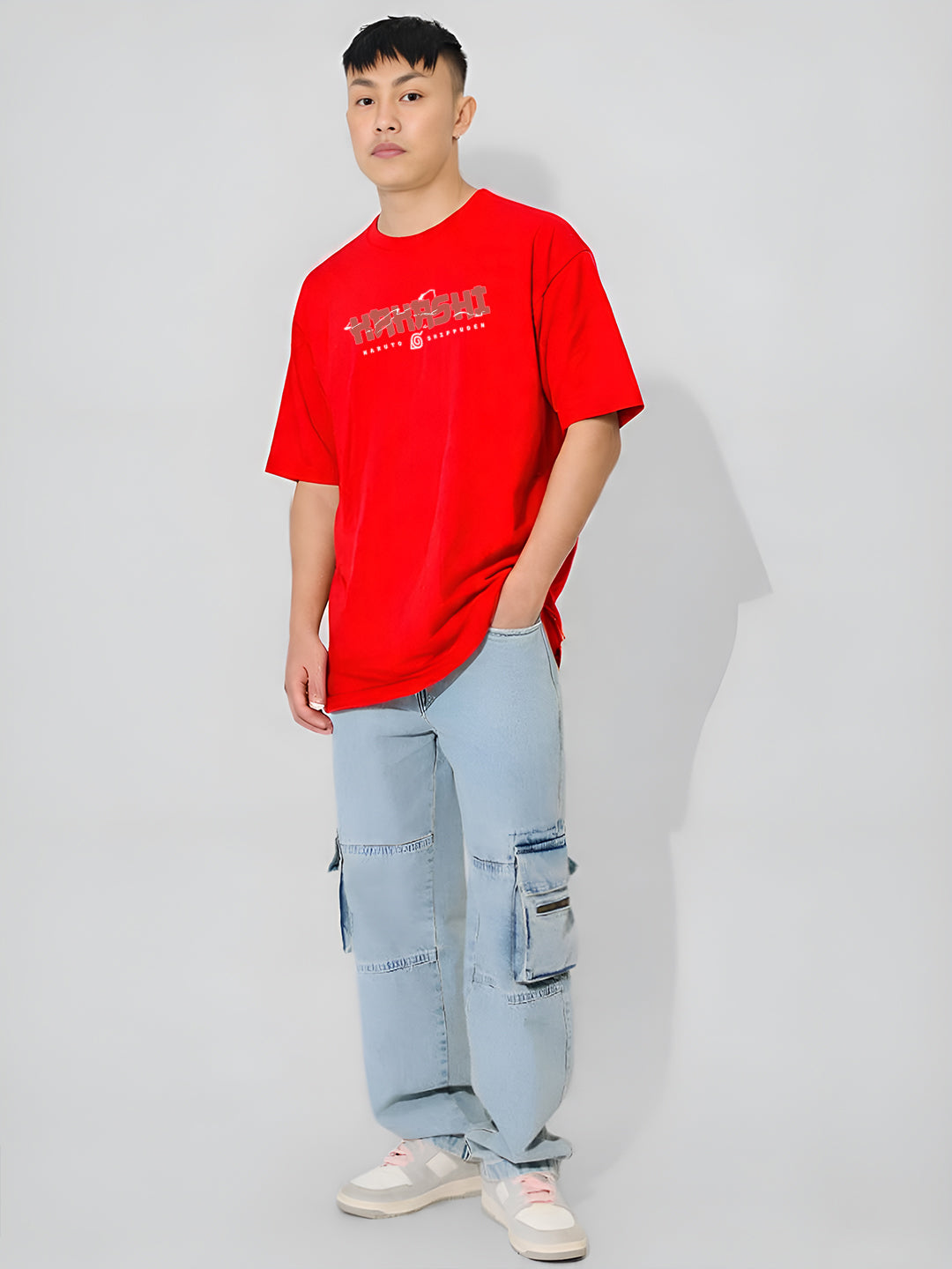 Oversized Kakashi Graphic T-shirt Print