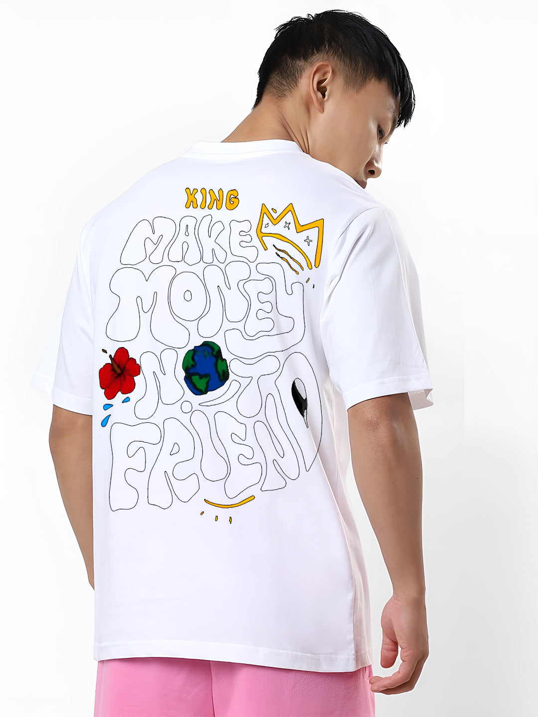 TOOMESJEANS “Make Money Not Friends” Oversized Cotton T-Shirt