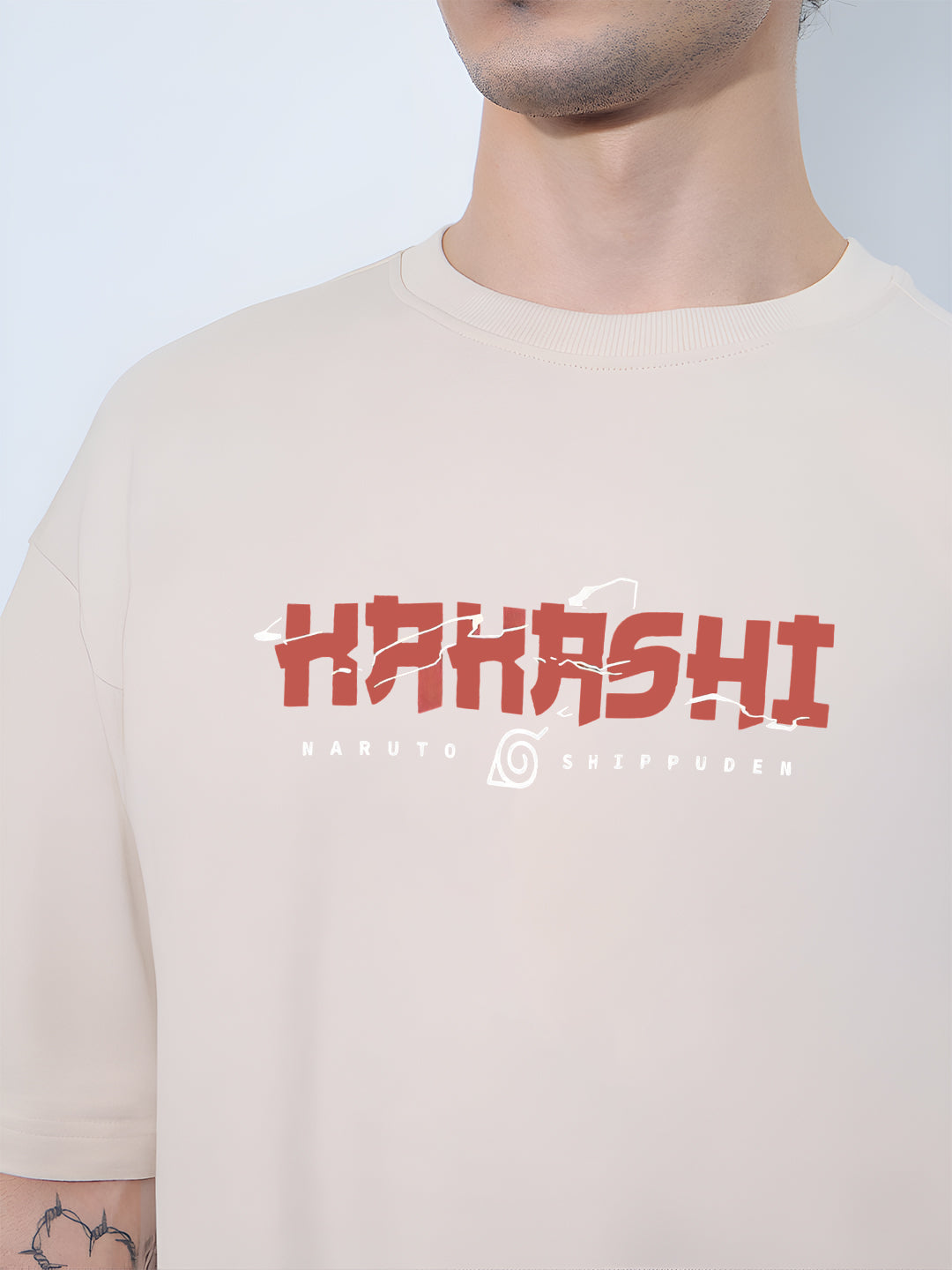 Oversized Kakashi Graphic T-shirt Print