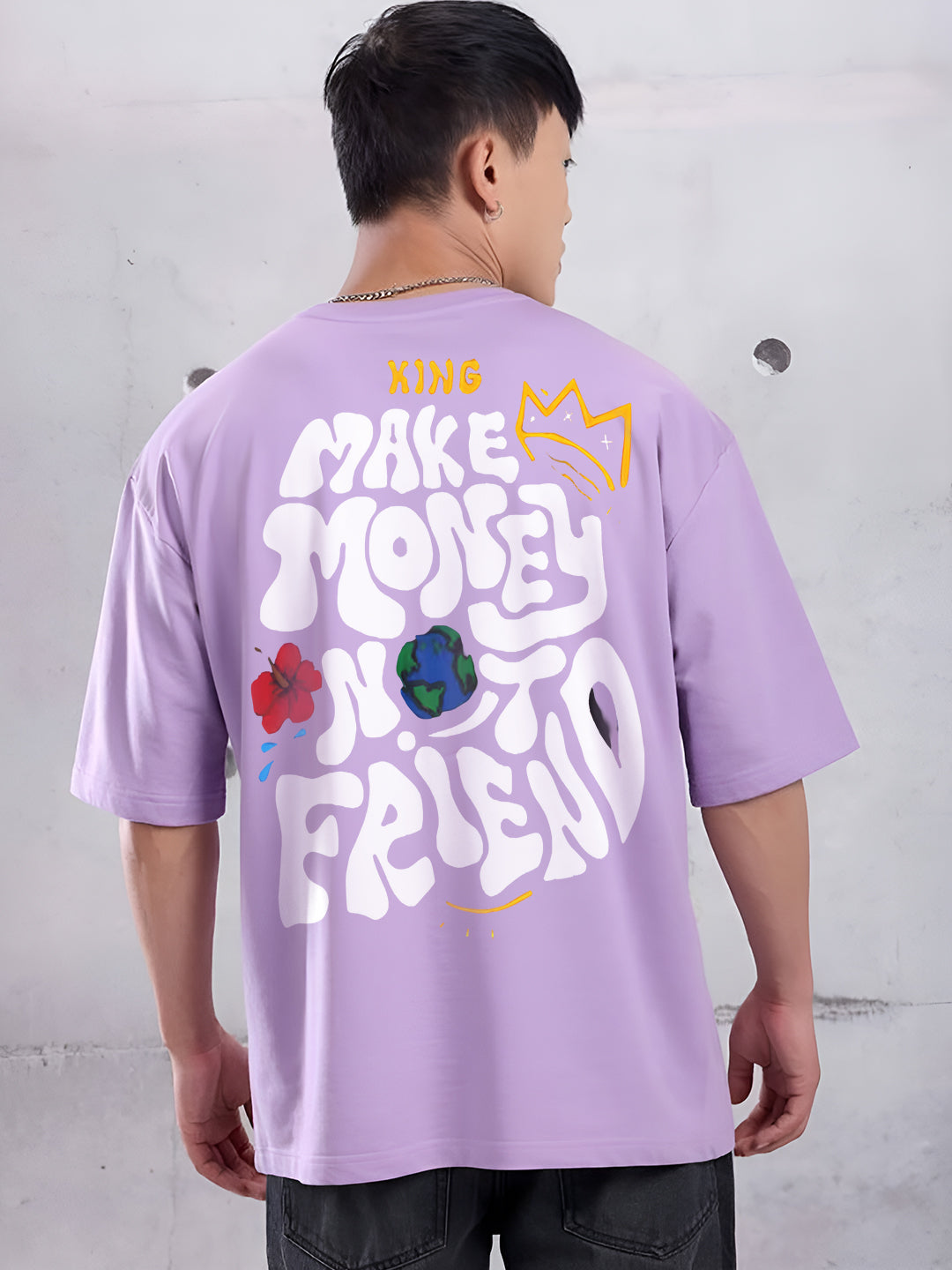TOOMESJEANS “Make Money Not Friends” Oversized Cotton T-Shirt