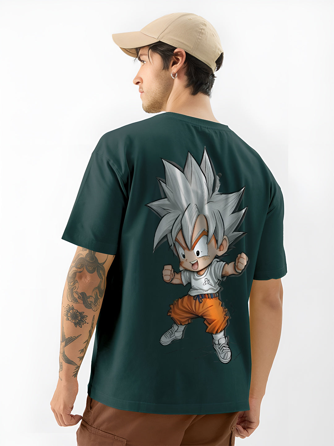 Oversized Goku Graphic T-shirt Print