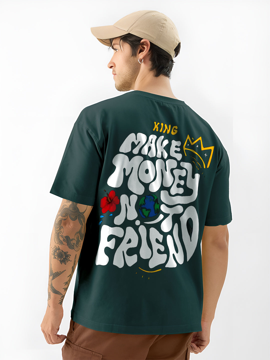 TOOMESJEANS “Make Money Not Friends” Oversized Cotton T-Shirt