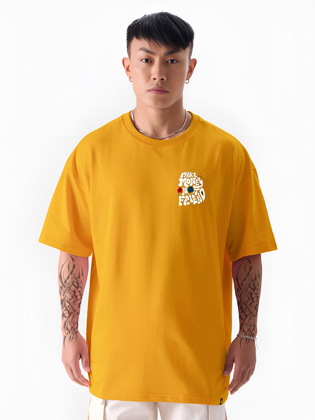 TOOMESJEANS “Make Money Not Friends” Oversized Cotton T-Shirt