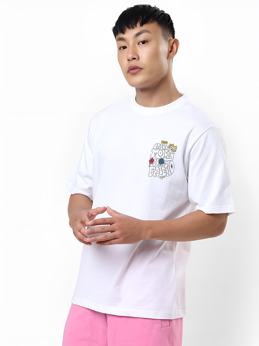 TOOMESJEANS “Make Money Not Friends” Oversized Cotton T-Shirt