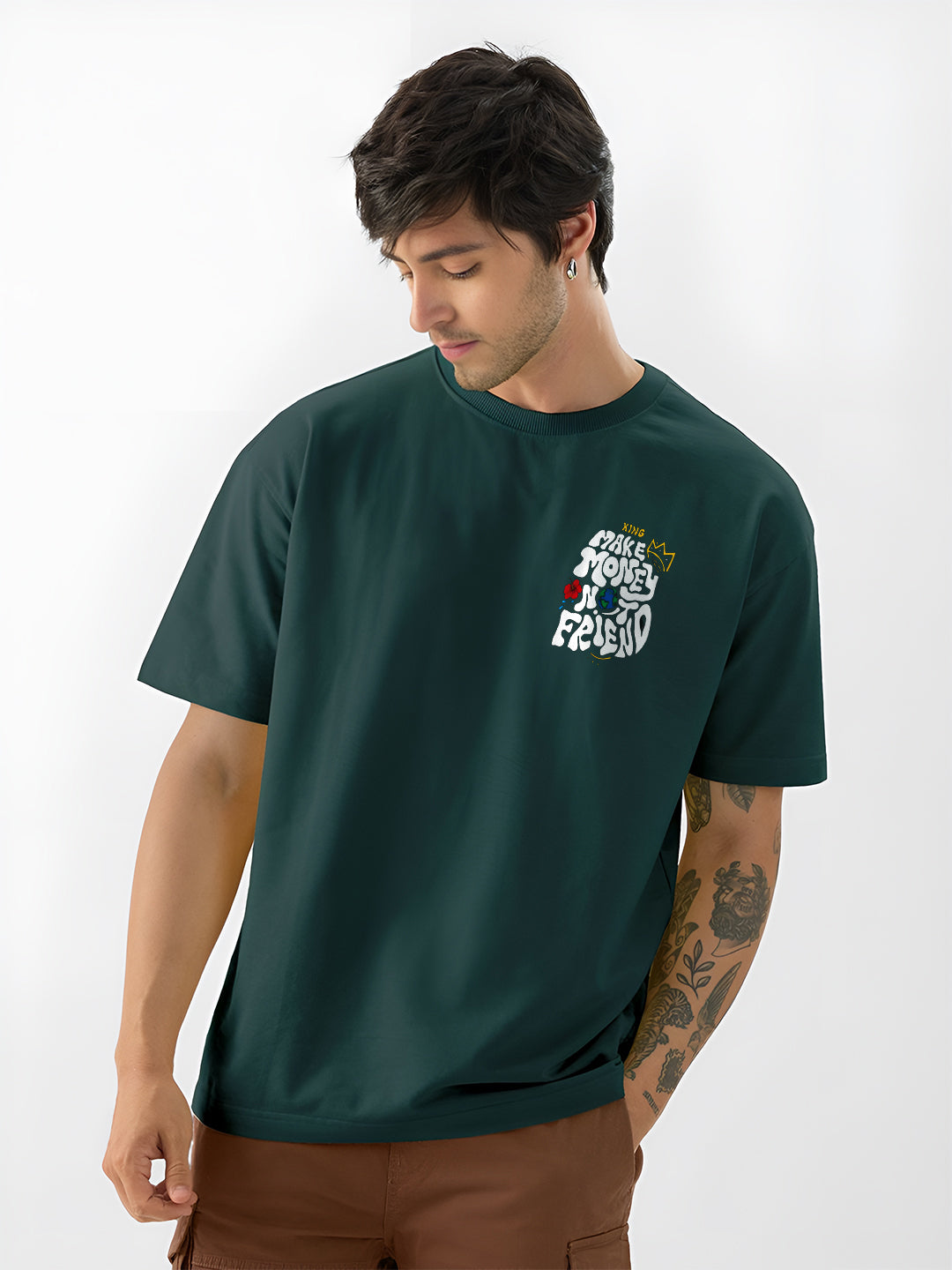 TOOMESJEANS “Make Money Not Friends” Oversized Cotton T-Shirt