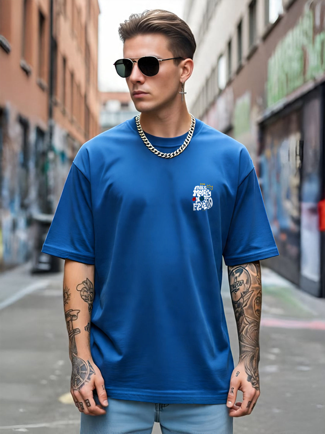 TOOMESJEANS “Make Money Not Friends” Oversized Cotton T-Shirt