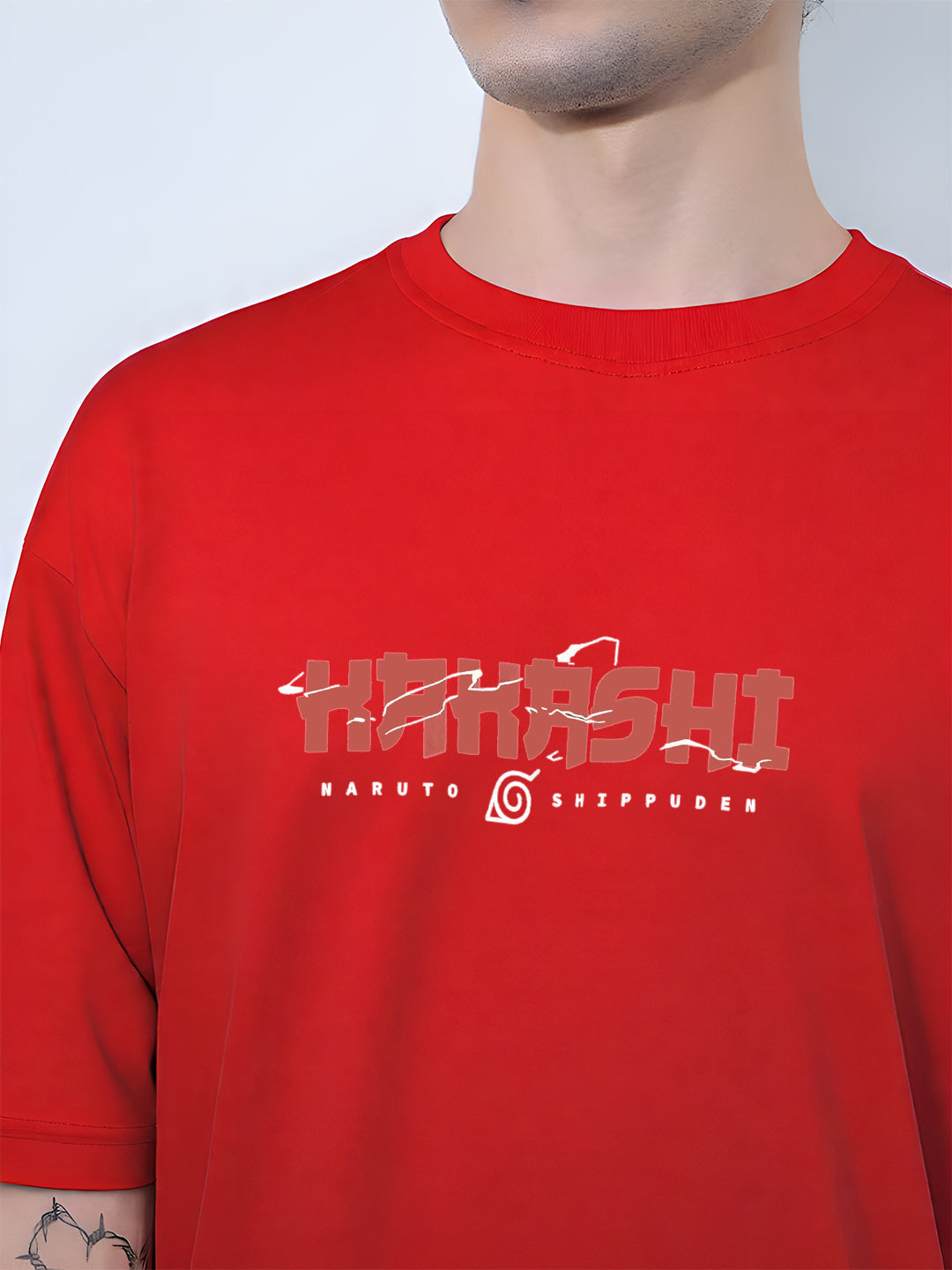 Oversized Kakashi Graphic T-shirt Print