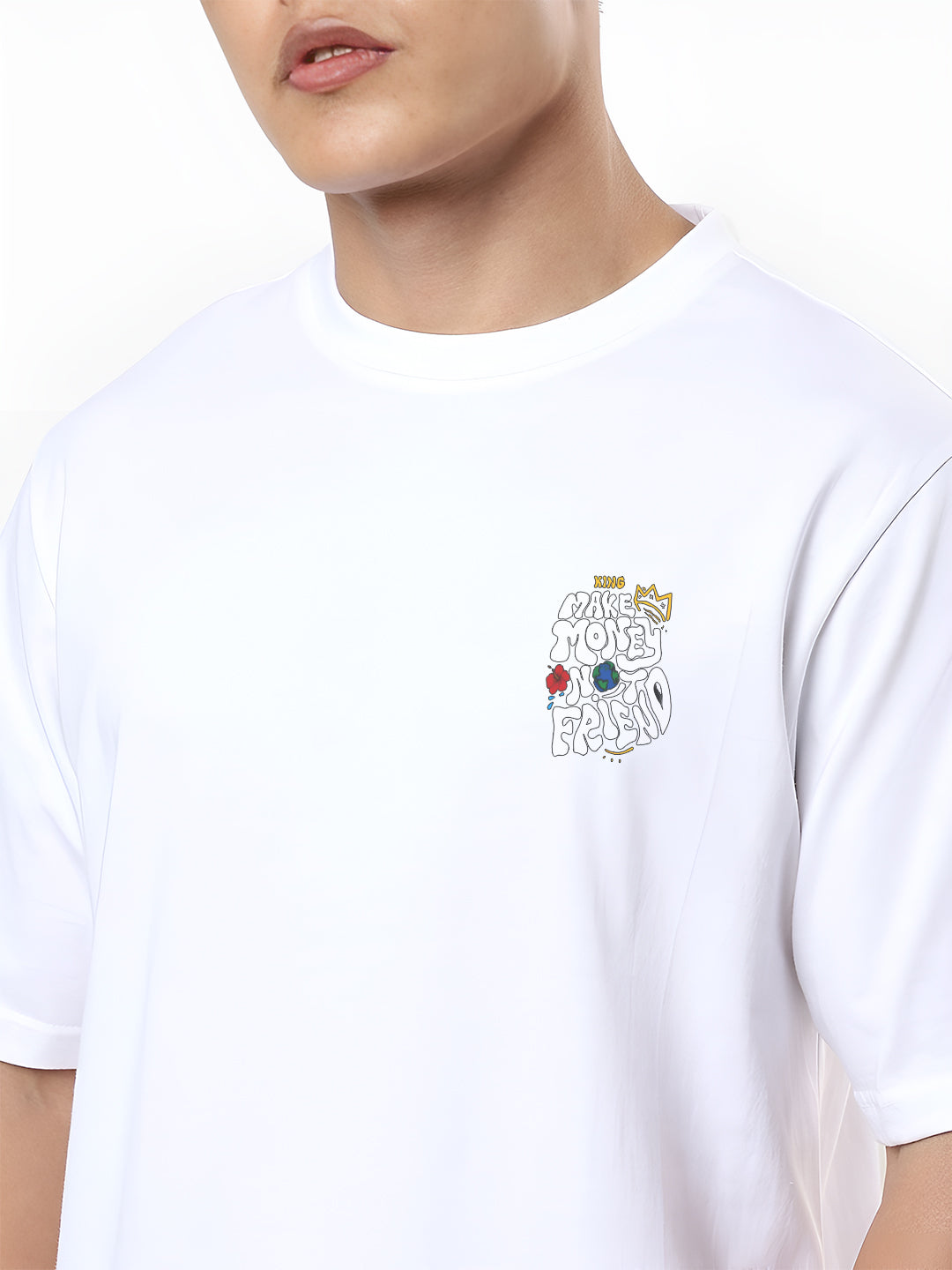 TOOMESJEANS “Make Money Not Friends” Oversized Cotton T-Shirt