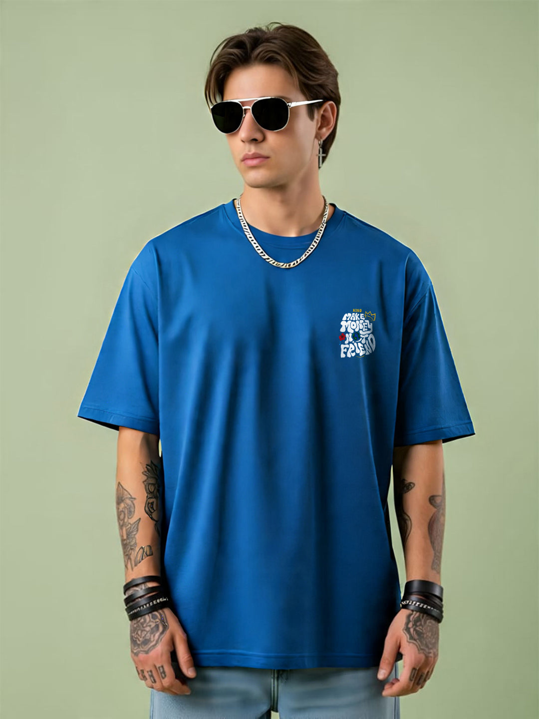 TOOMESJEANS “Make Money Not Friends” Oversized Cotton T-Shirt