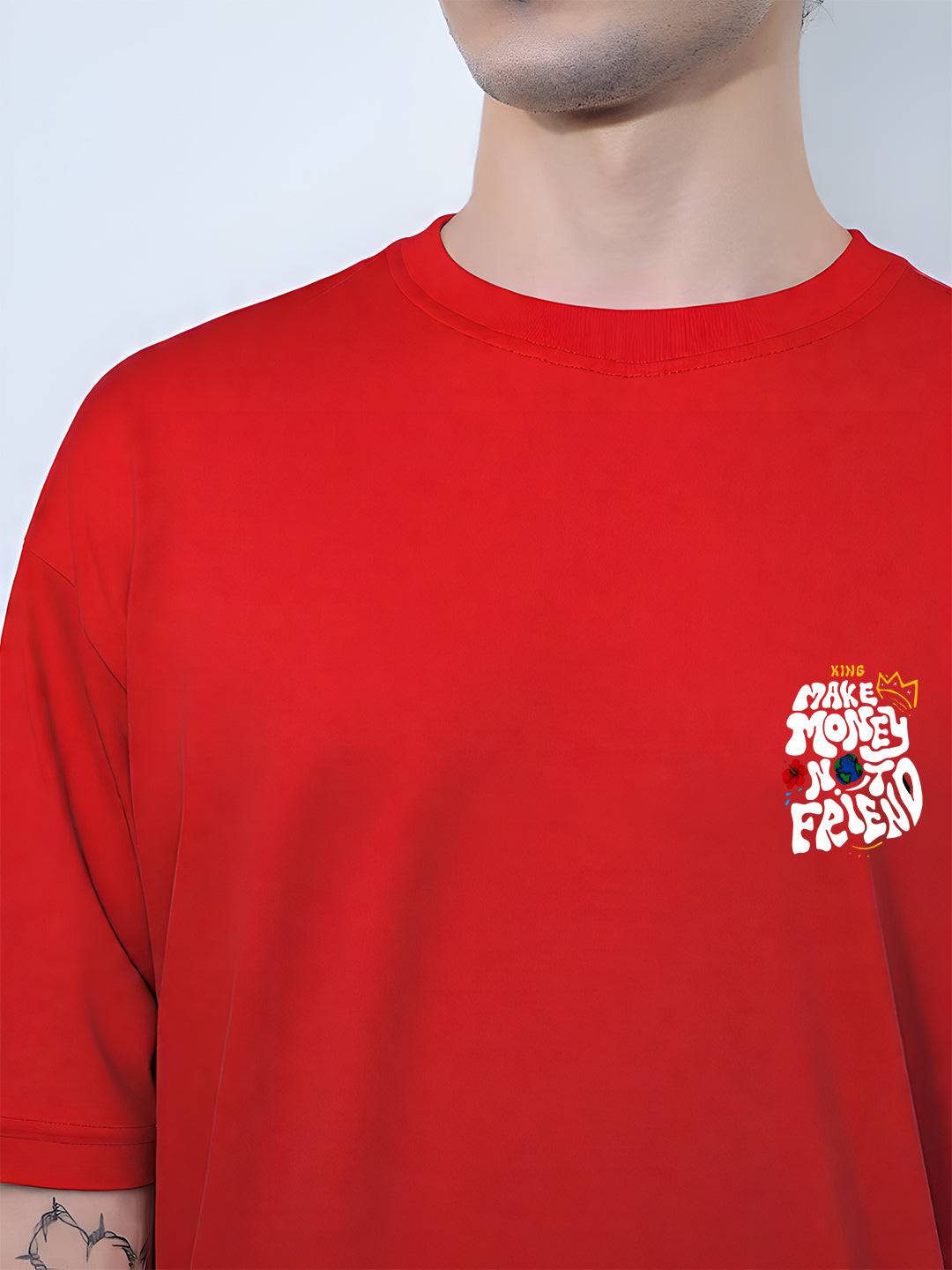 TOOMESJEANS “Make Money Not Friends” Oversized Cotton T-Shirt