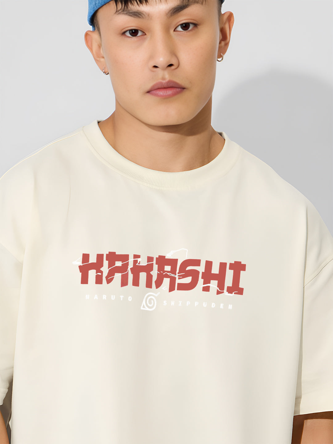 Oversized Kakashi Graphic T-shirt Print