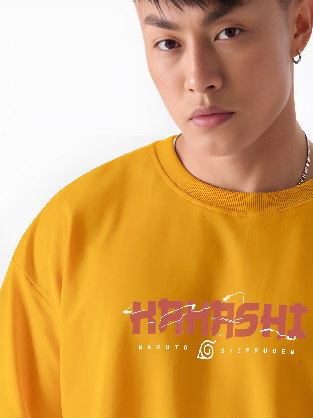 Oversized Kakashi Graphic T-shirt Print