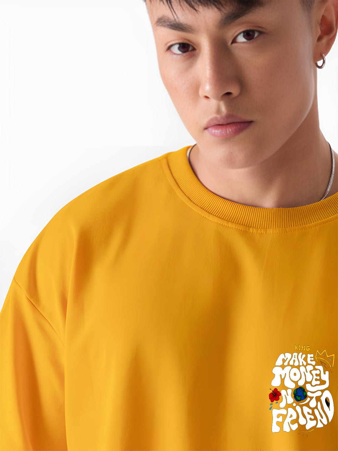 TOOMESJEANS “Make Money Not Friends” Oversized Cotton T-Shirt