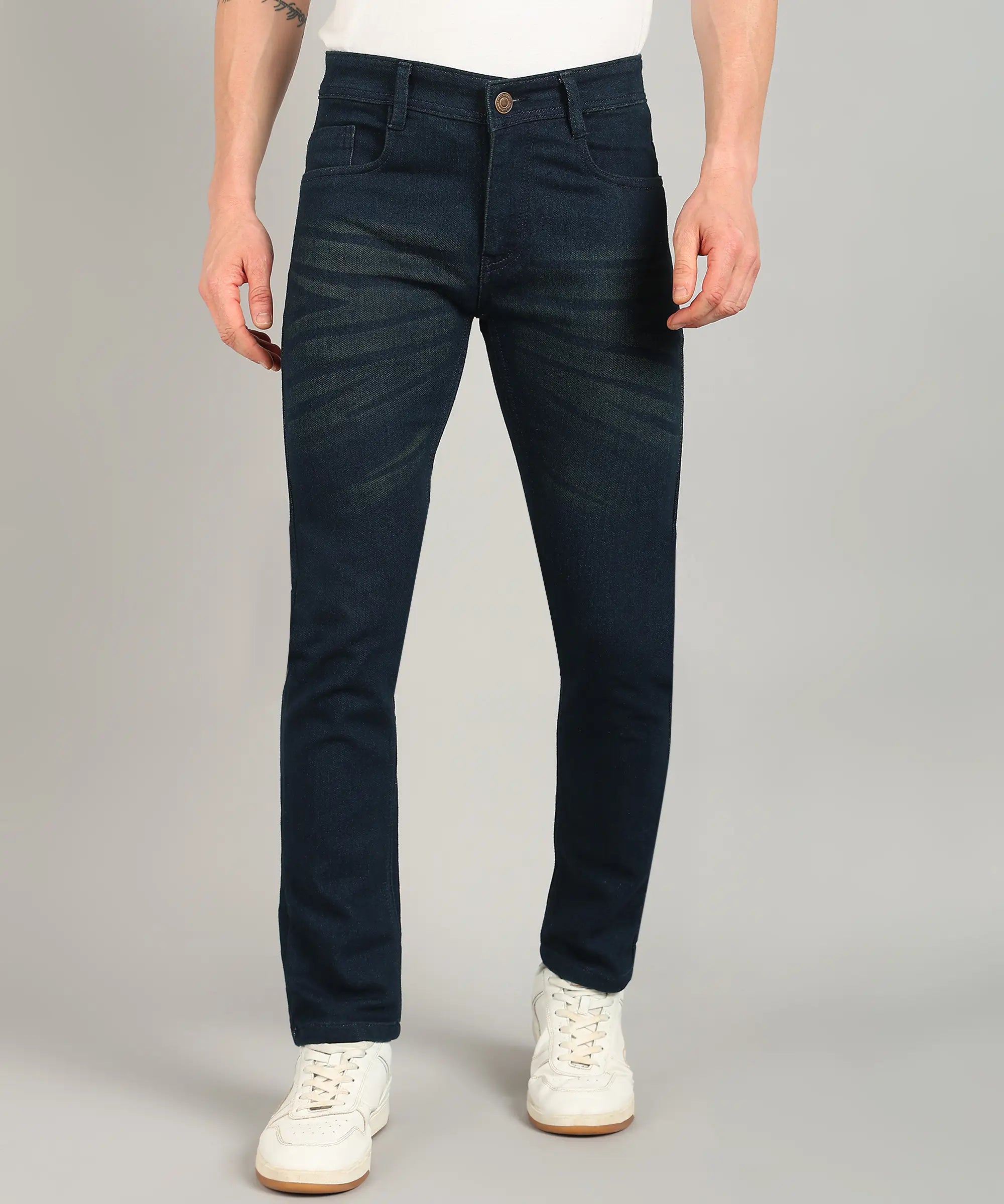 TOOMESJEANS  Relaxed Fit Men Dark Green Jeans