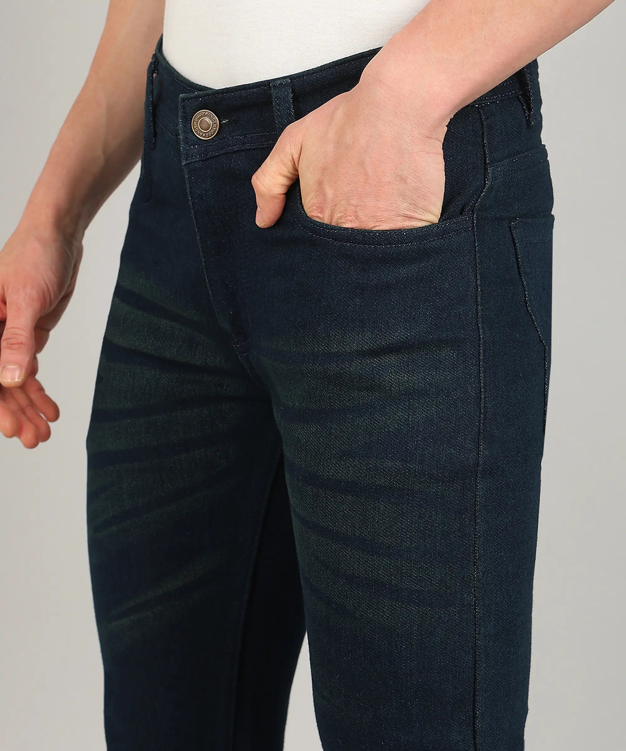 TOOMESJEANS  Relaxed Fit Men Dark Green Jeans