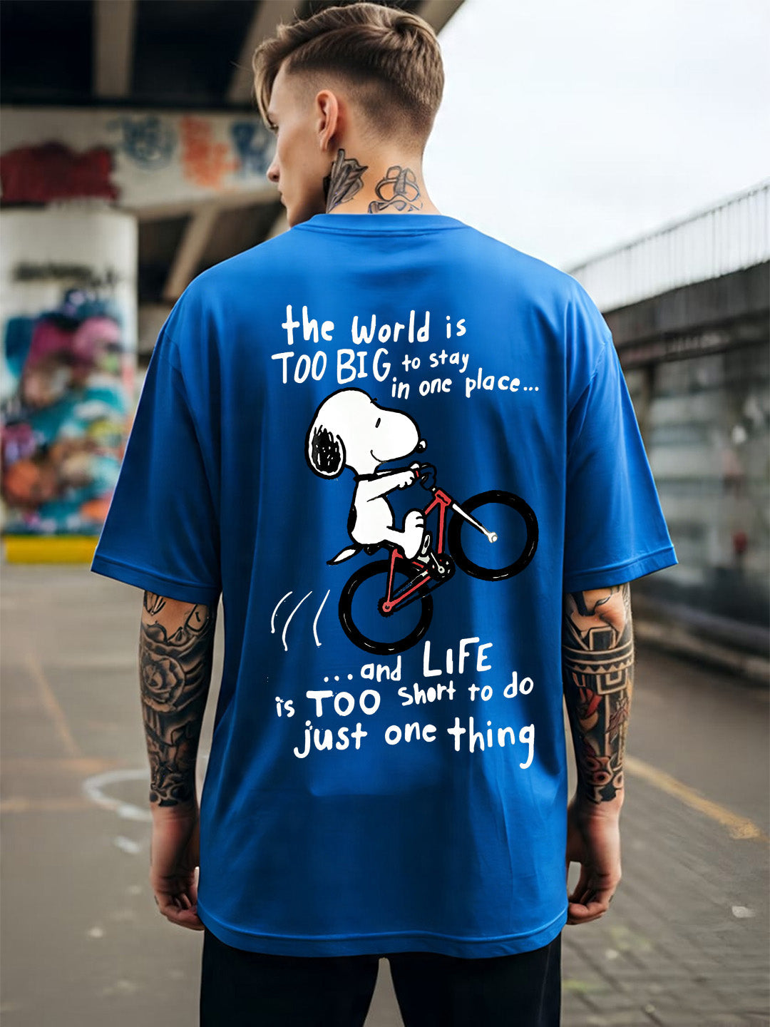 Snoopy Bicycle Oversized  T-shirt