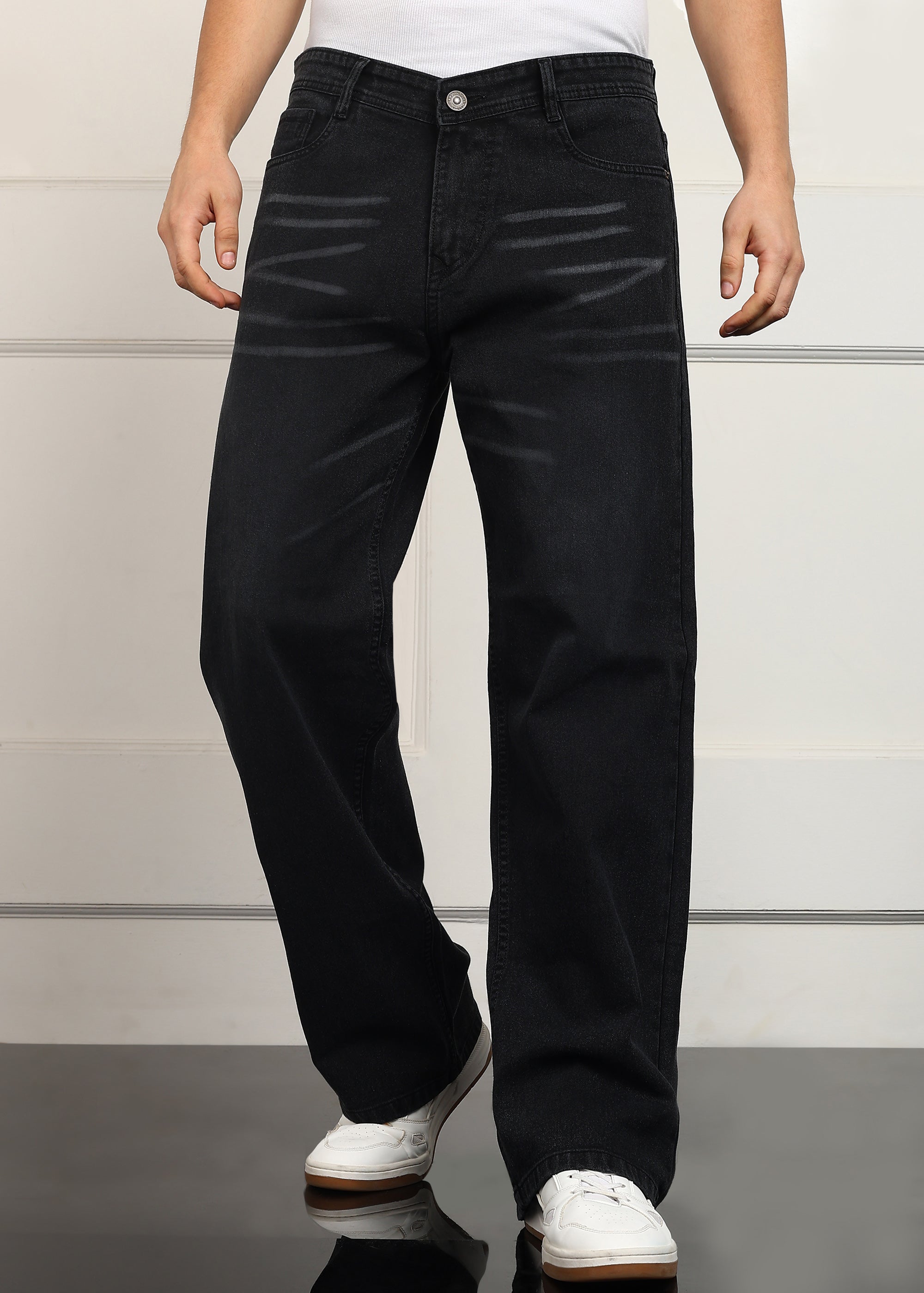TOOMESJEANS Loose Fit Men Black Jeans