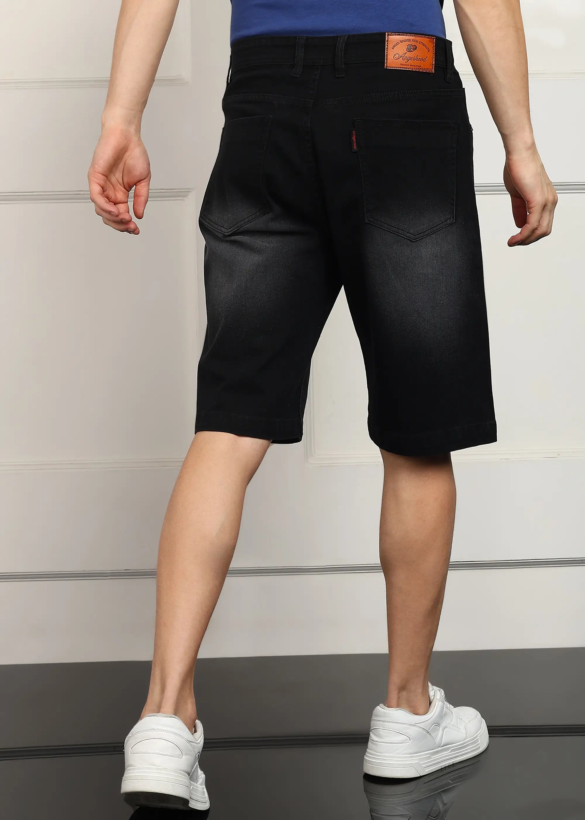 TOOMESJEANS  Solid Men Denim Dark Grey Baggy Shorts