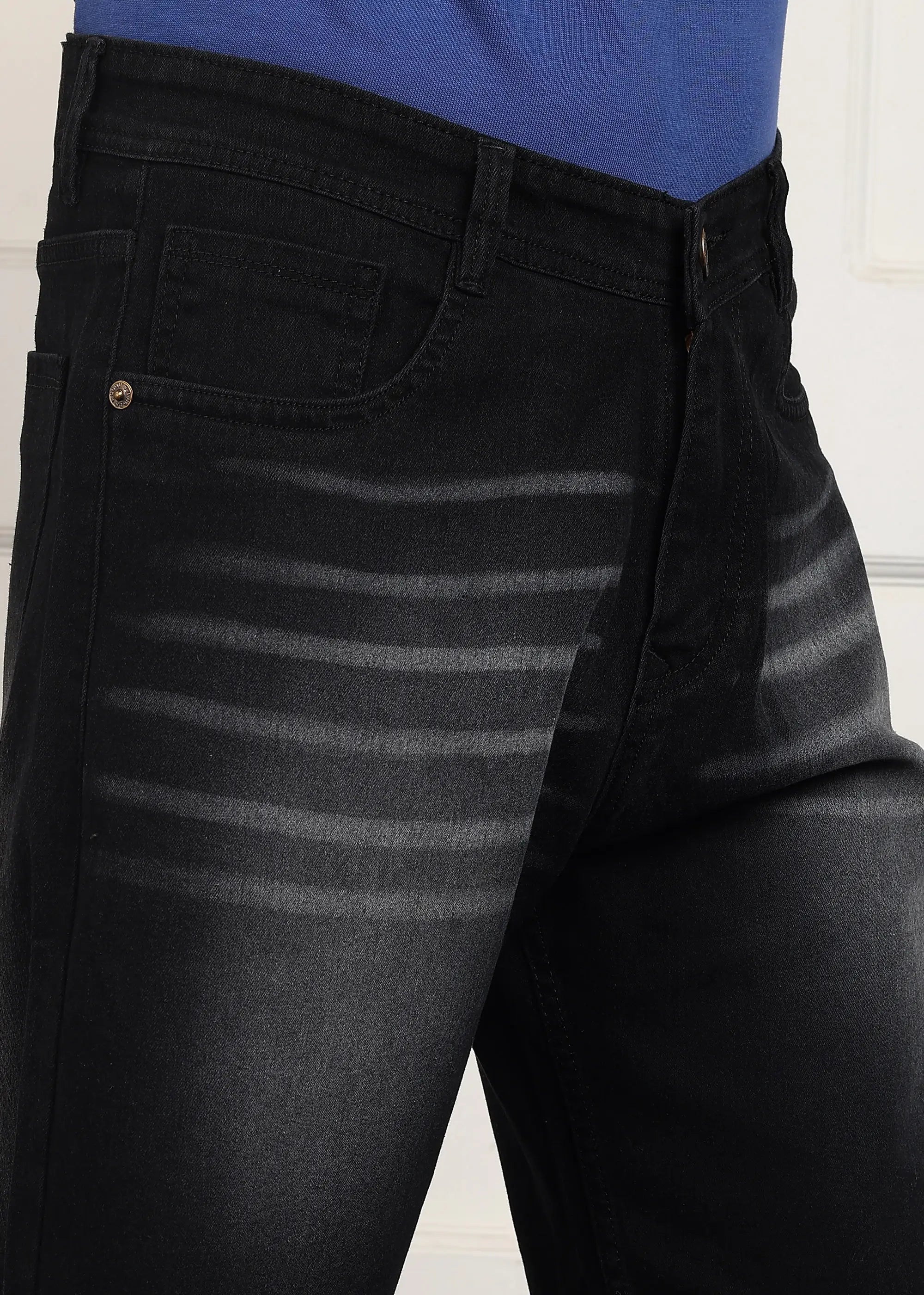 TOOMESJEANS  Solid Men Denim Dark Grey Baggy Shorts