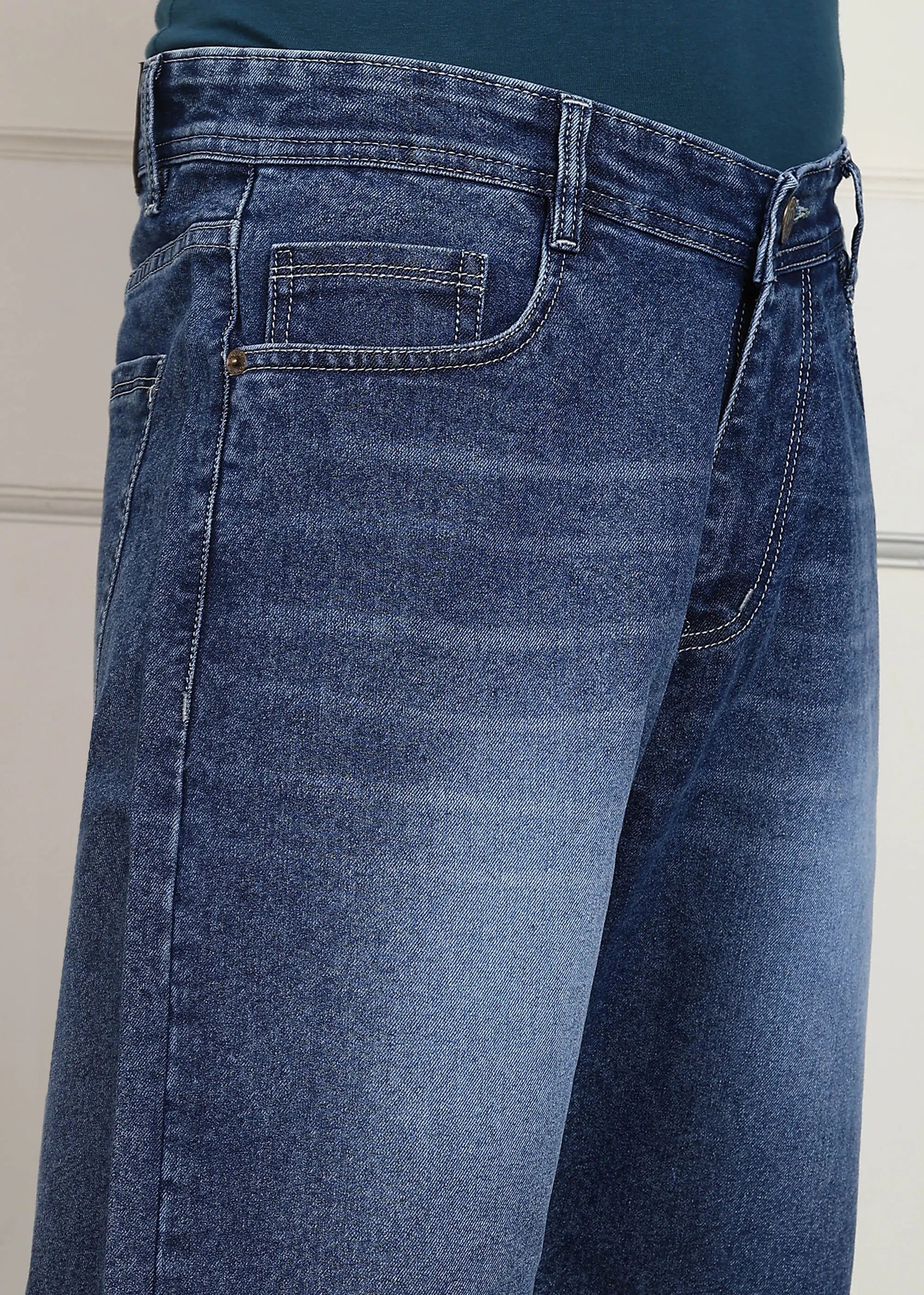 TOOMESJEANS  Solid Men Denim Dark Blue Baggy Shorts