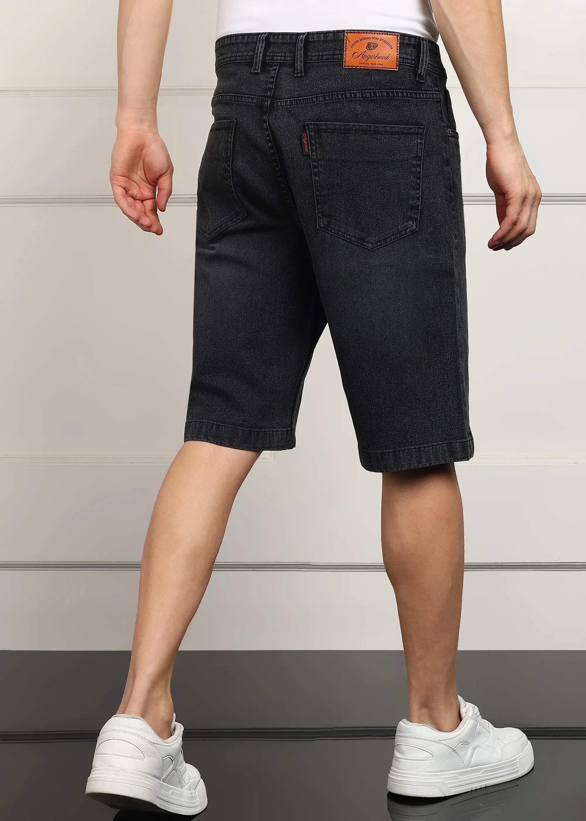 TOOMESJEANS Solid Men Denim Dark Grey Baggy Shorts