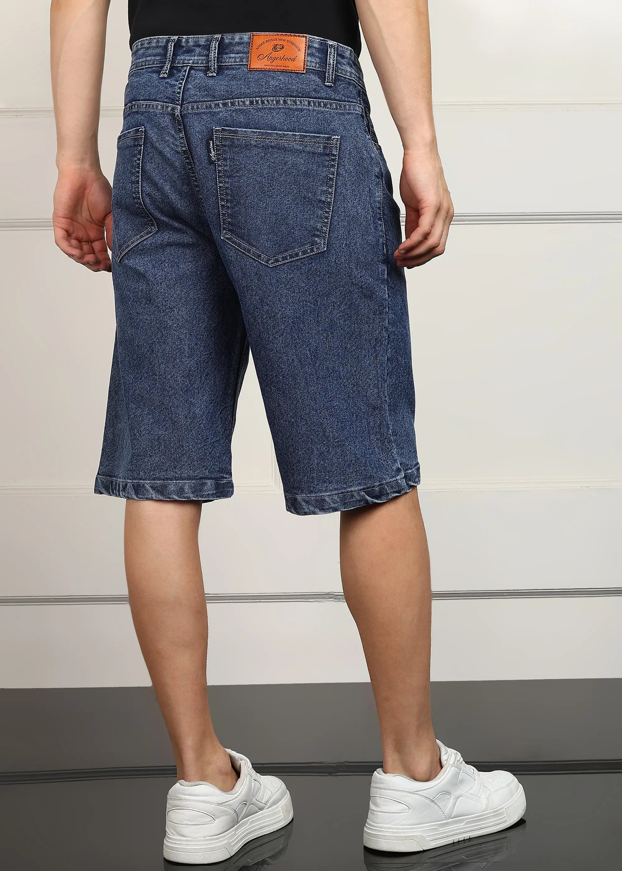 TOOMESJEANS Solid Men Denim Dark Blue Baggy Shorts