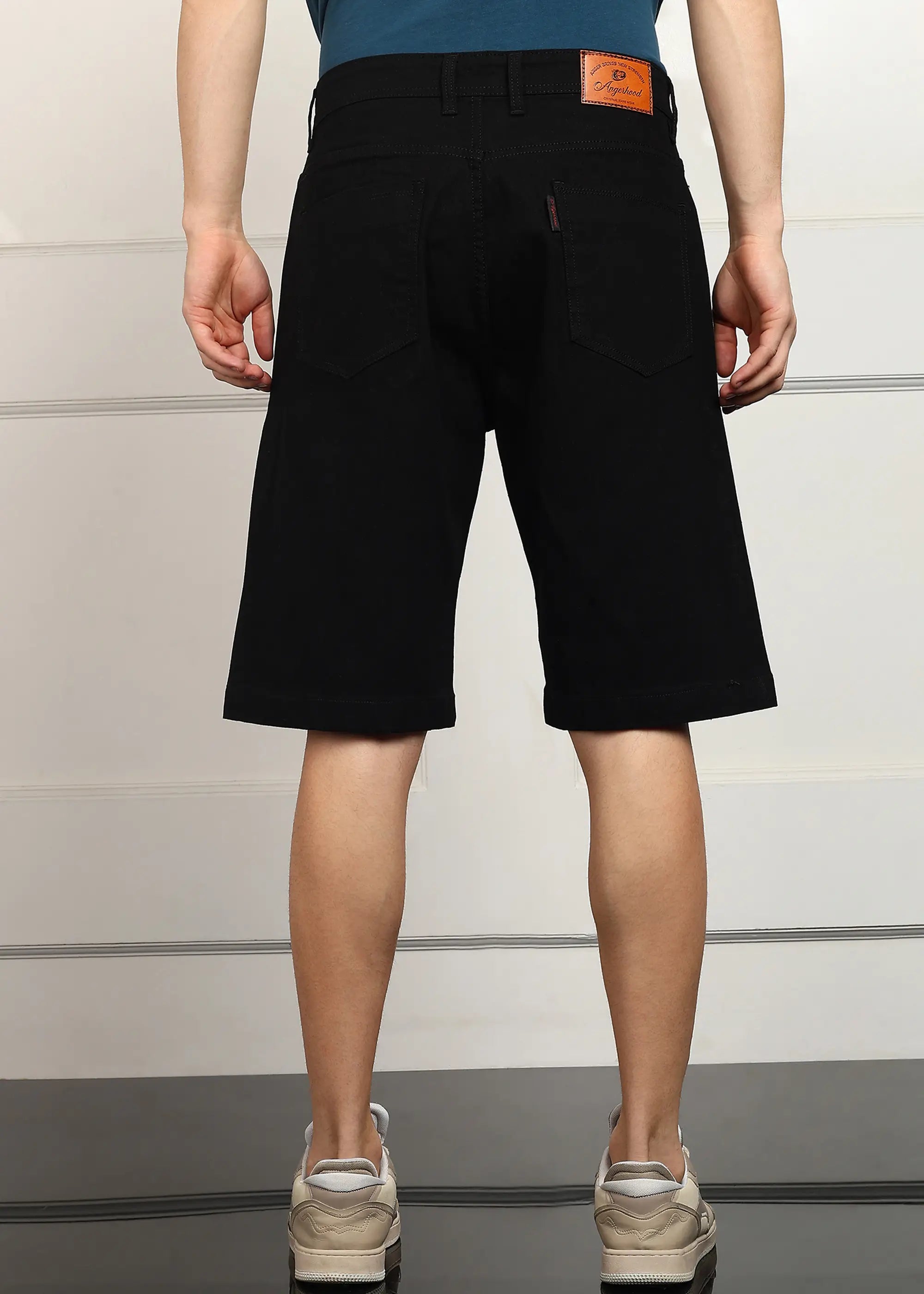 TOOMESJEANS  Solid Men Denim Black Baggy Shorts