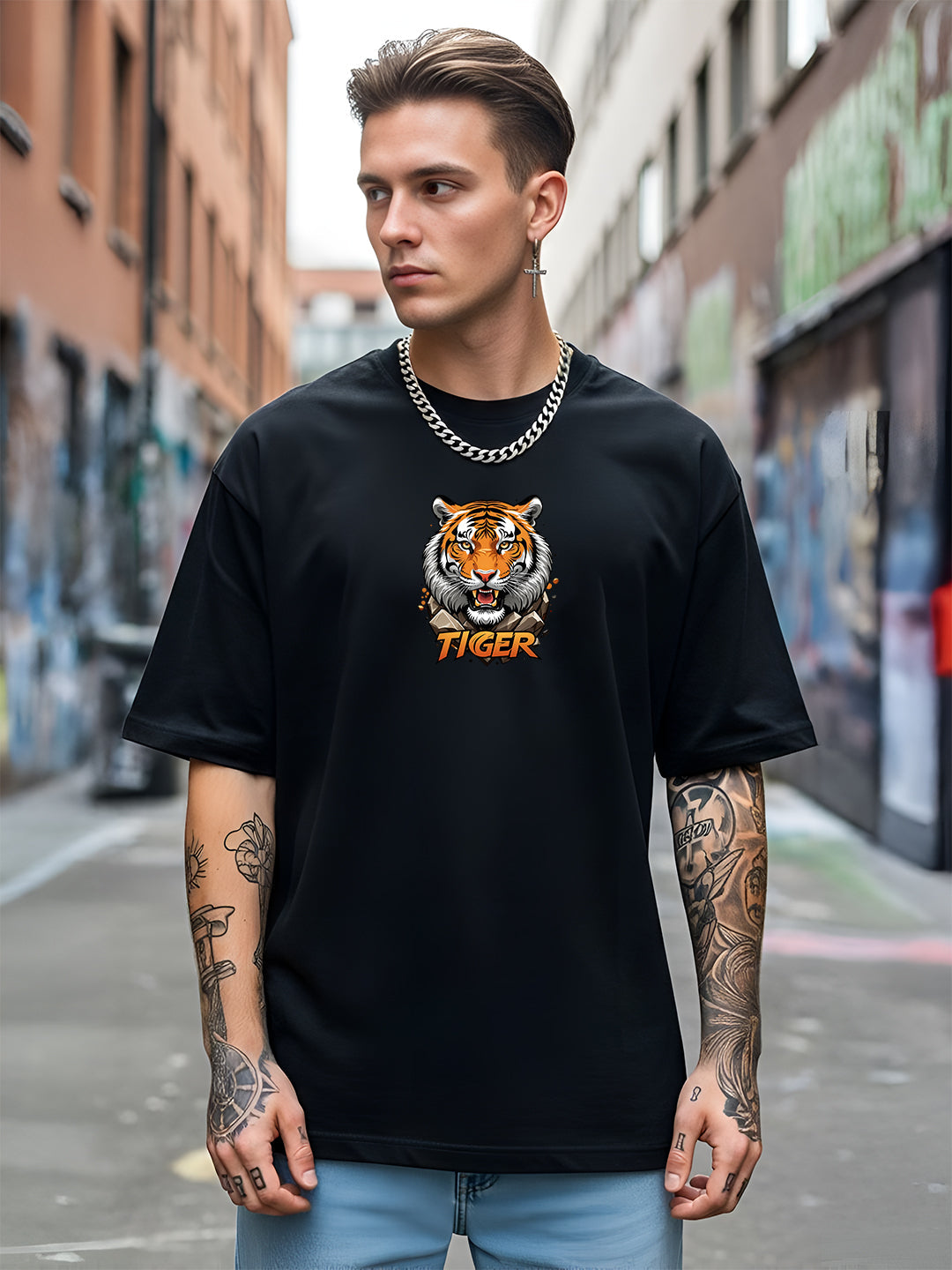 Fearless Tiger Oversized  T-shirt