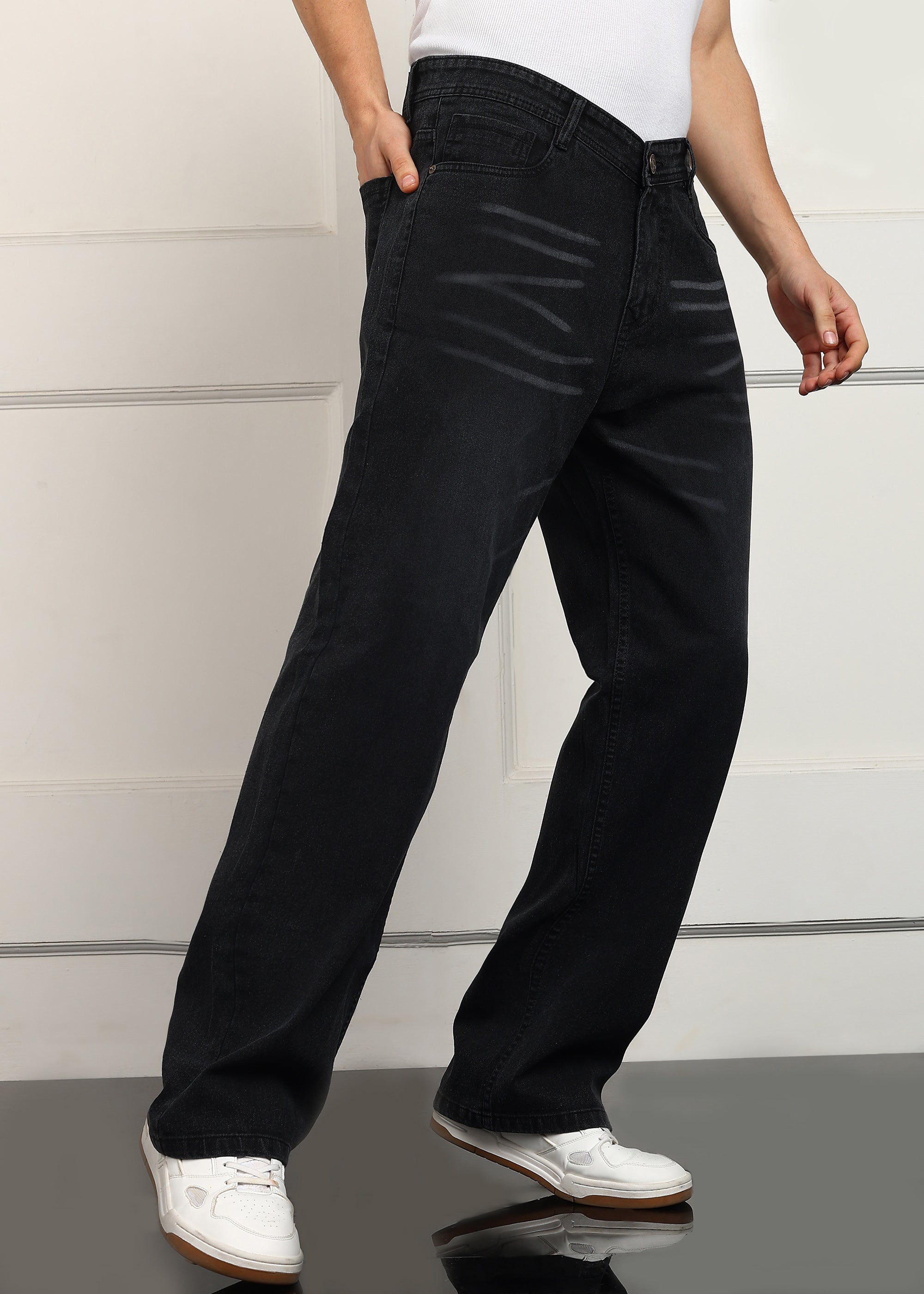 TOOMESJEANS Loose Fit Men Black Jeans