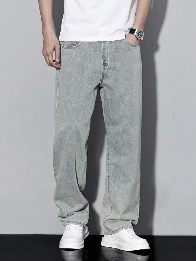 TOOMESJEANS Loose Fit Men light Grey Jeans...