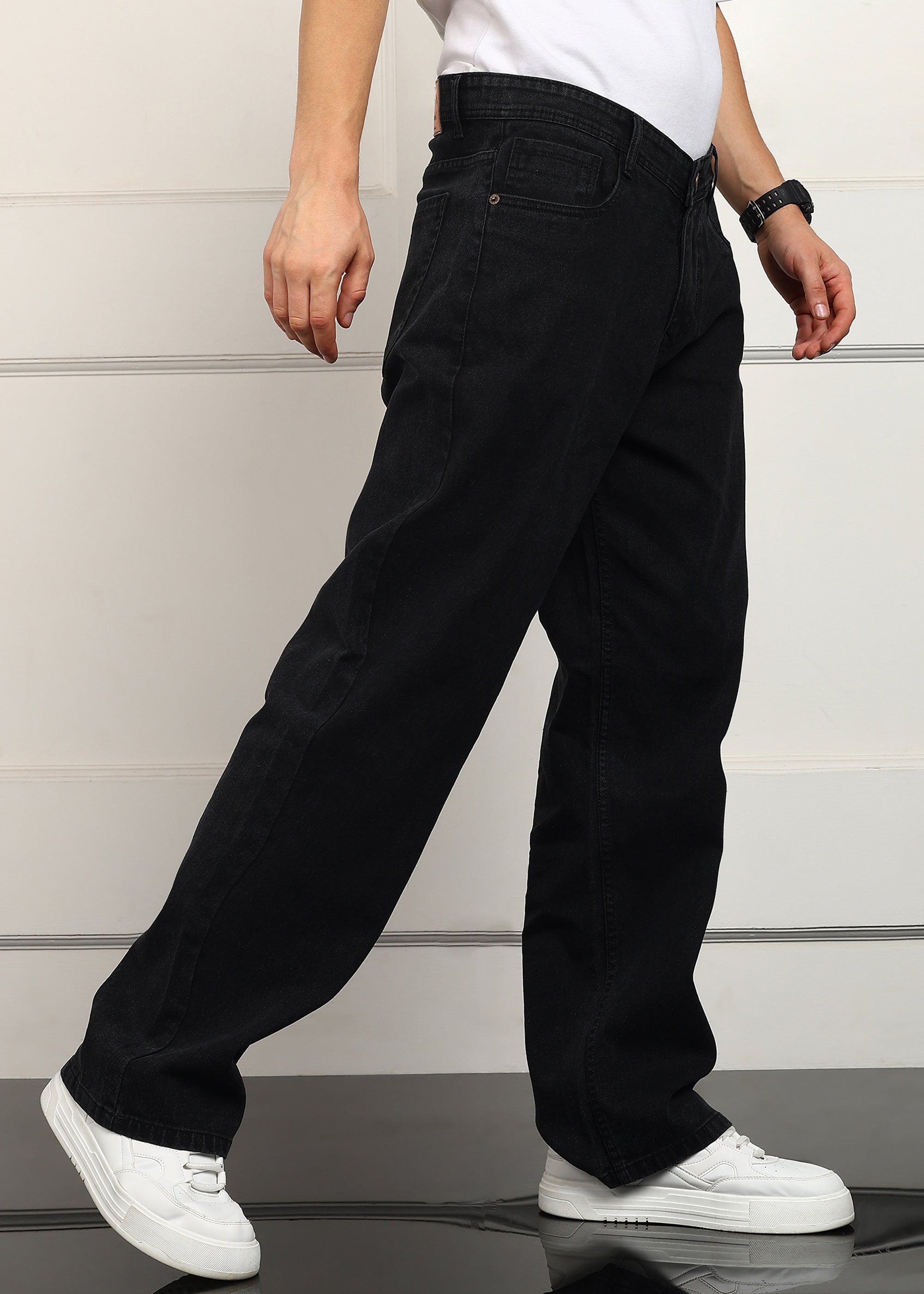 TOOMESJEANS Loose Fit Men Black Jeans