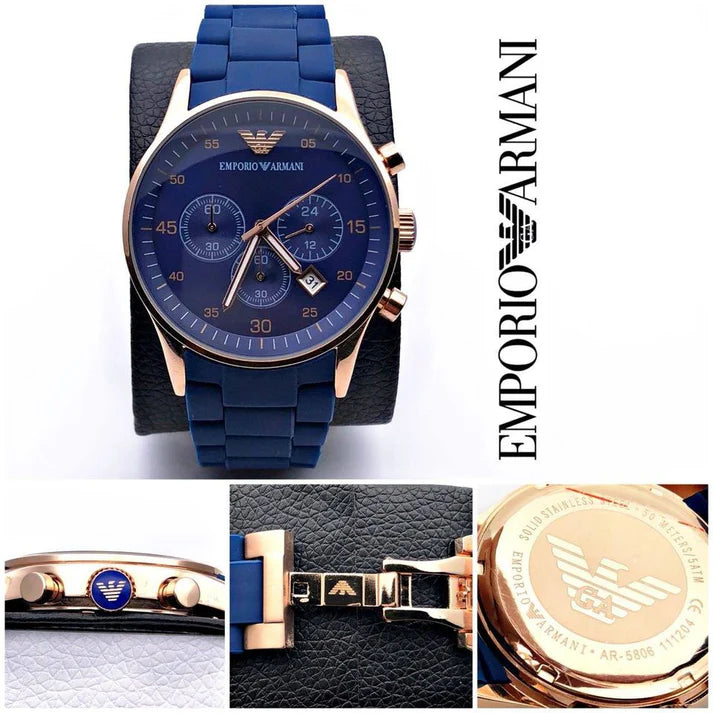 Emporio Armani Blue Chronograph Analog Blue Dial Men's Watch for Man AR5806