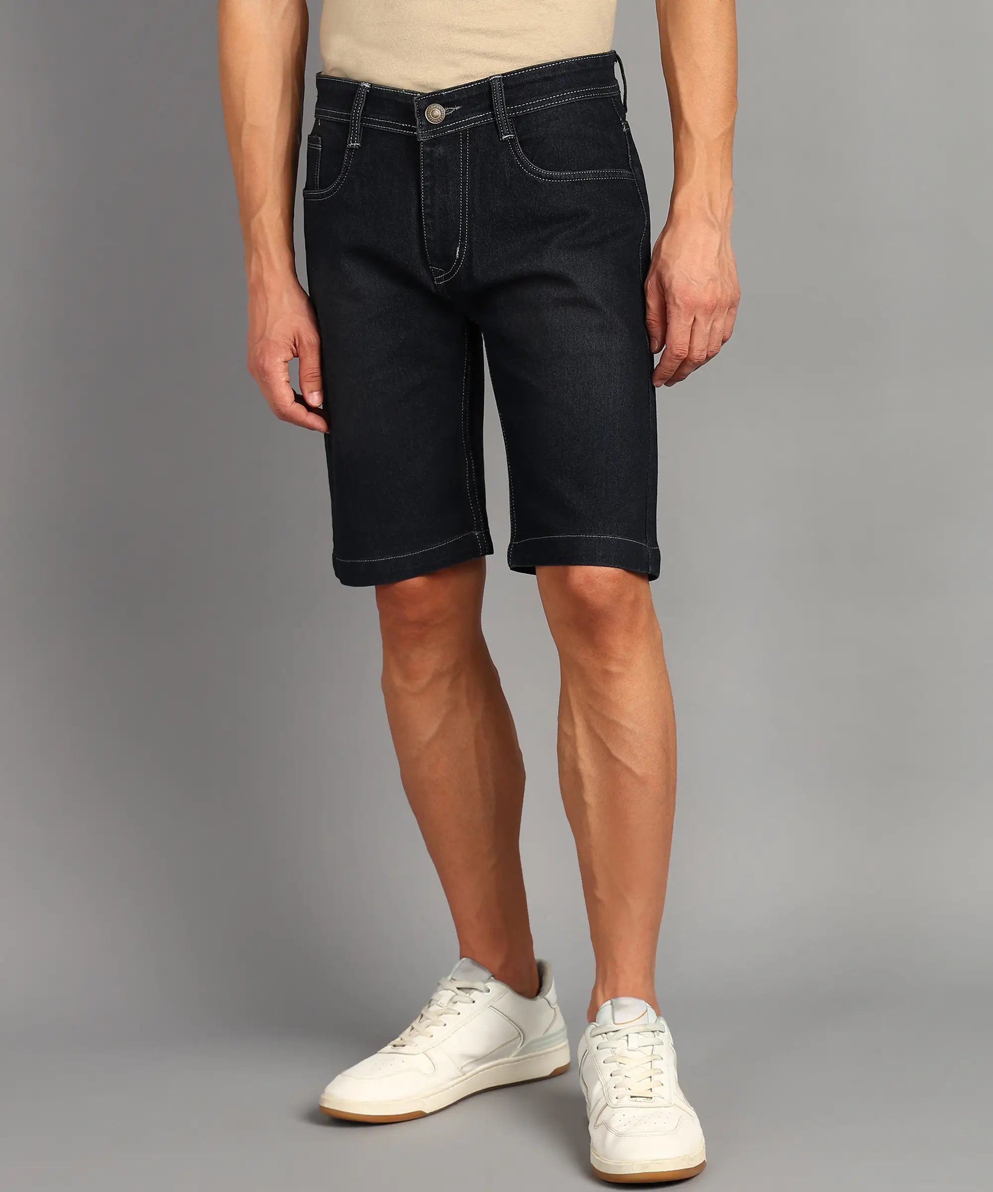TOOMESJEANS Solid Men Denim Grey Shorts