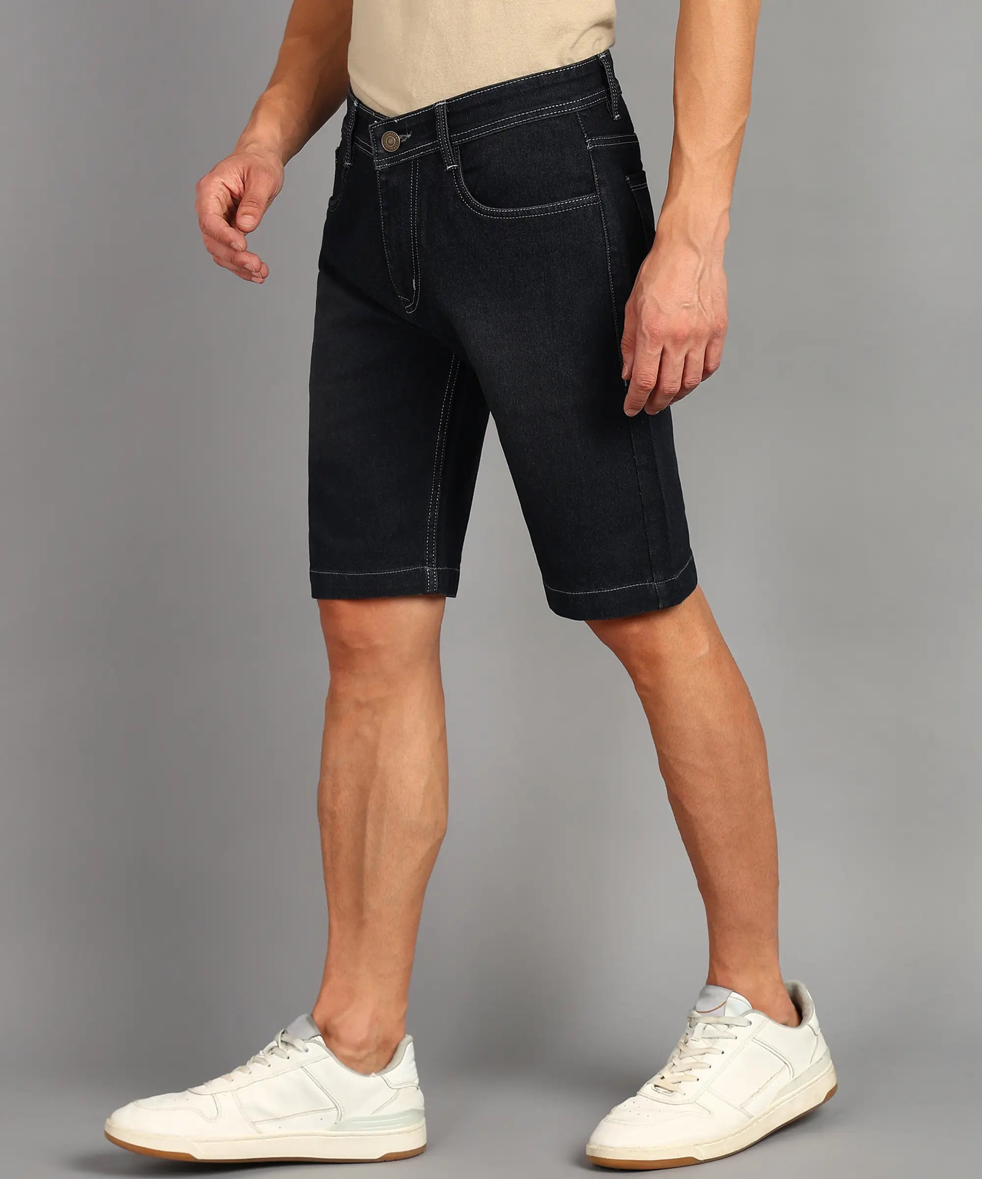 TOOMESJEANS Solid Men Denim Grey Shorts