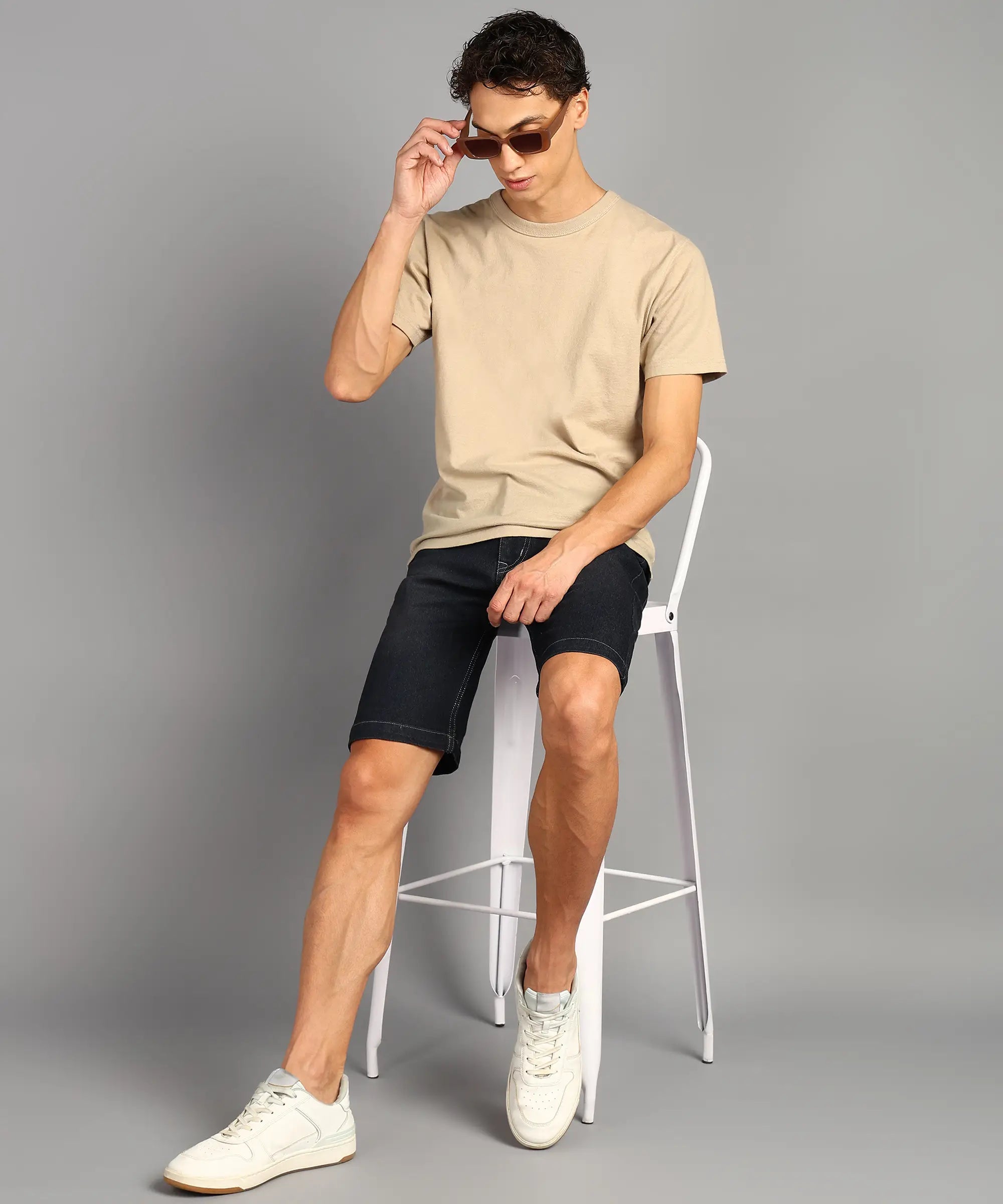 TOOMESJEANS Solid Men Denim Grey Shorts