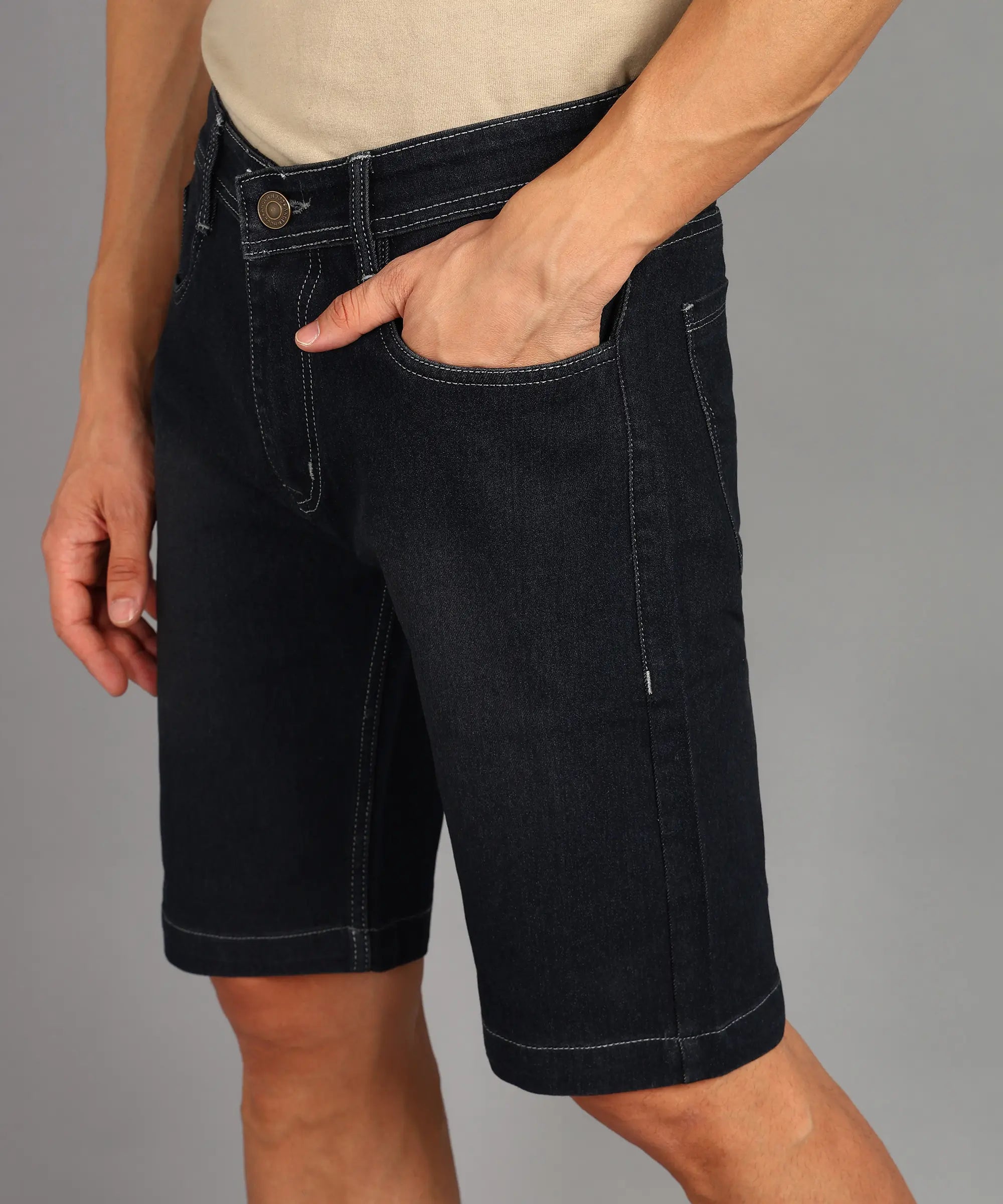 TOOMESJEANS Solid Men Denim Grey Shorts
