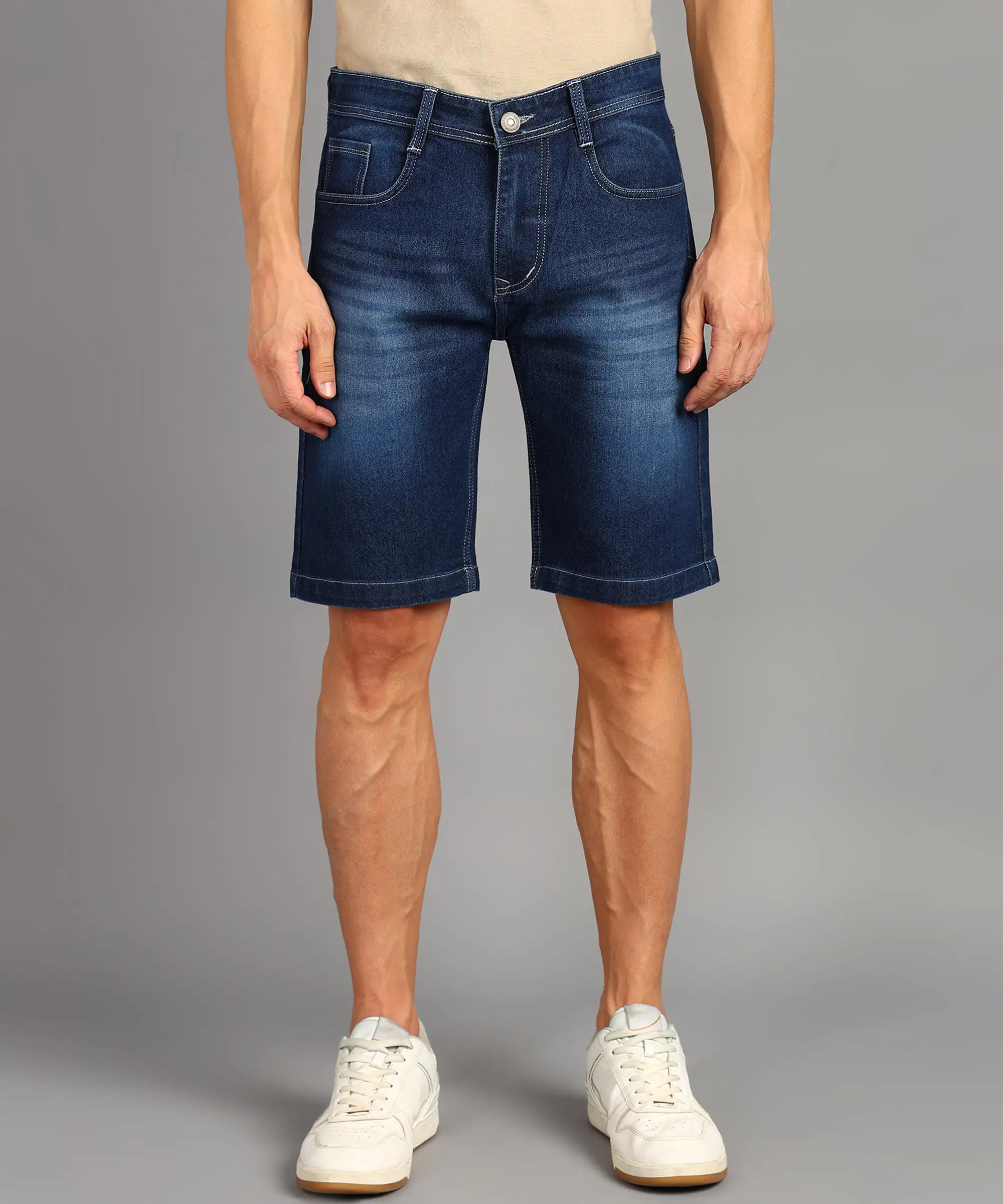 TOOMESJEANS  Solid Men Denim Blue Denim Shorts
