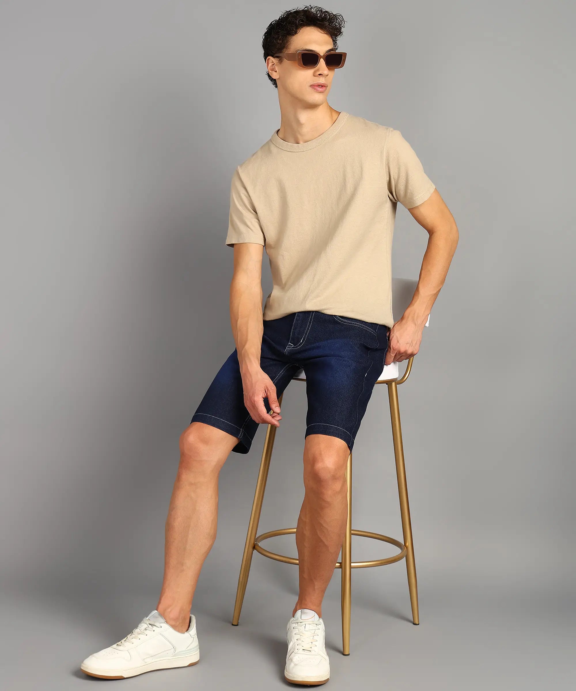 TOOMESJEANS Solid Men Denim Dark Blue Denim Shorts