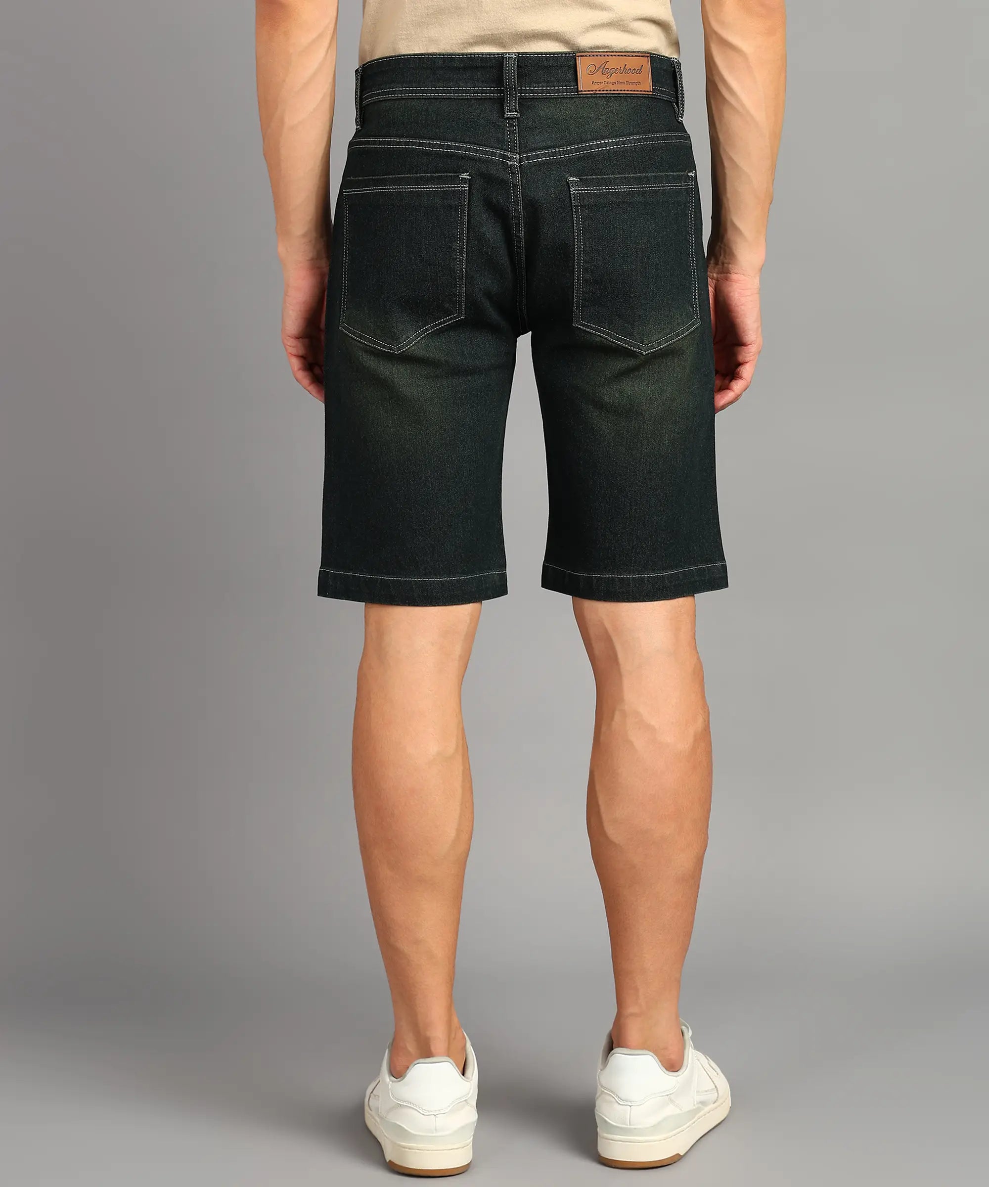 TOOMESJEANS  Solid Men Denim Dark Green Shorts