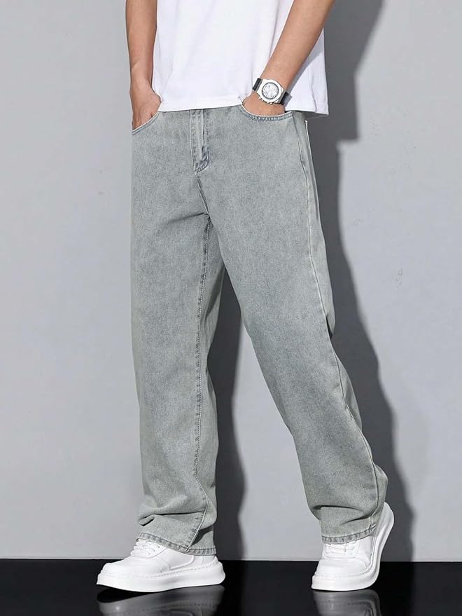 TOOMESJEANS Loose Fit Men light Grey Jeans...