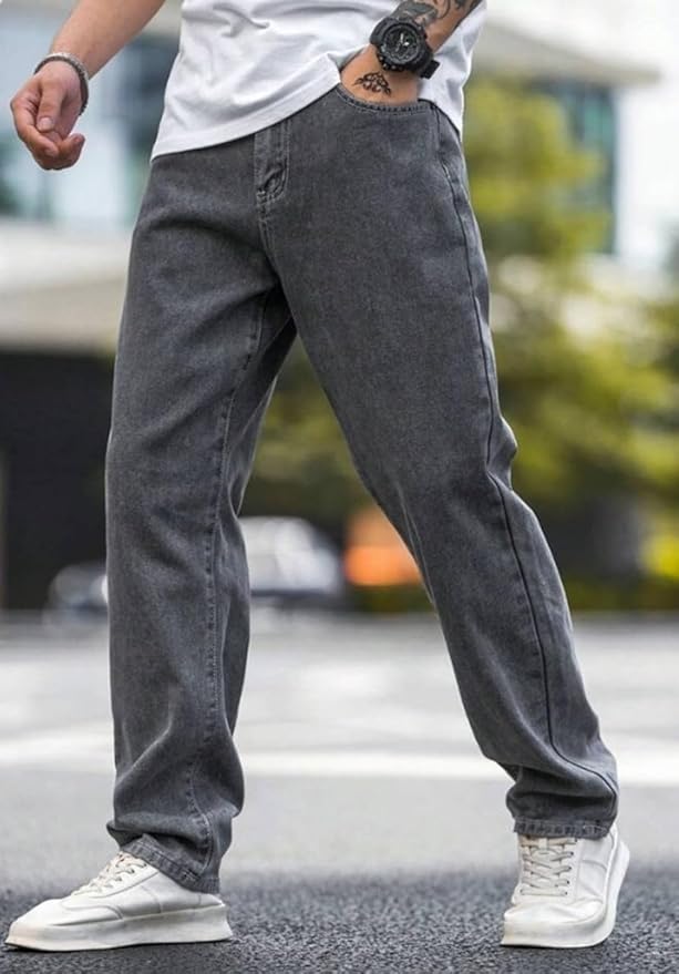 TOOMESJEANS Loose Fit Men DARK Grey Jeans...