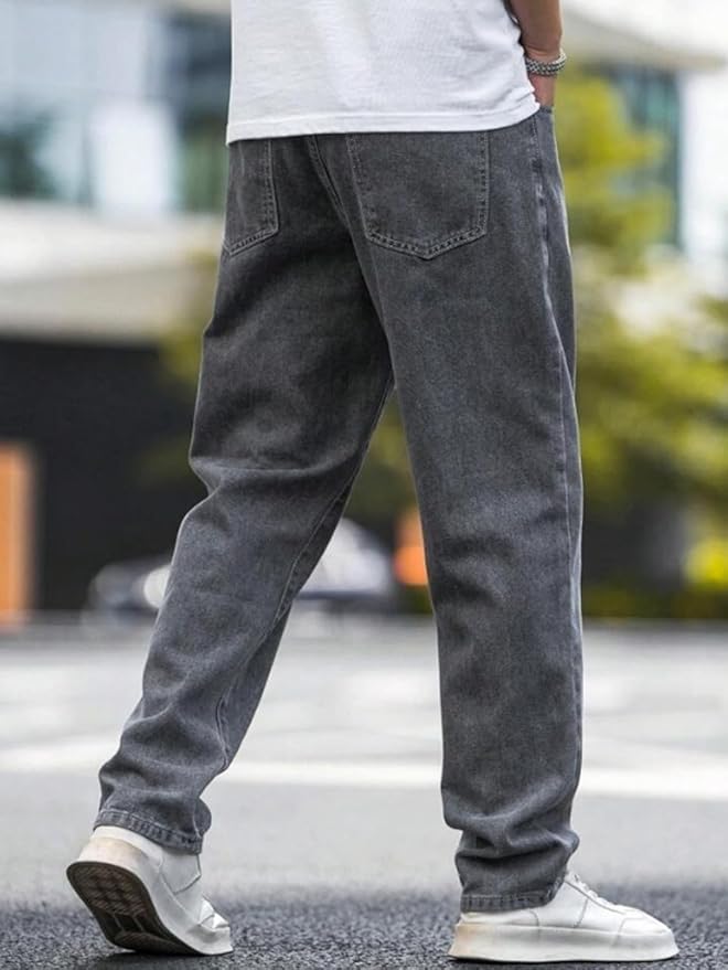 TOOMESJEANS Loose Fit Men DARK Grey Jeans...