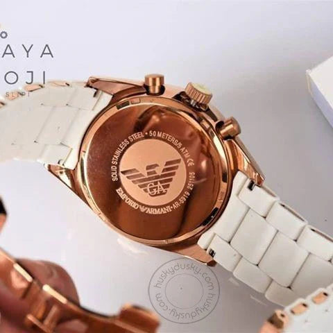 White Chronograph Analog White Dial Men's Watch
