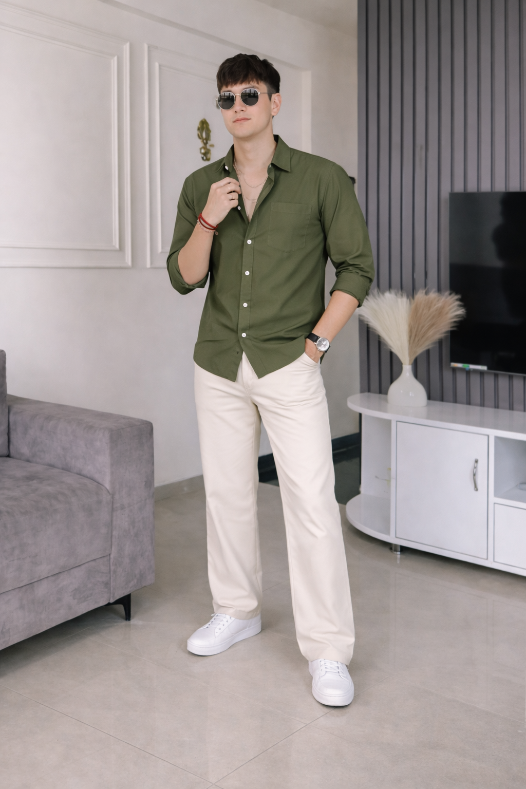 Old Money Classic Combo (Olive Green & Beige)