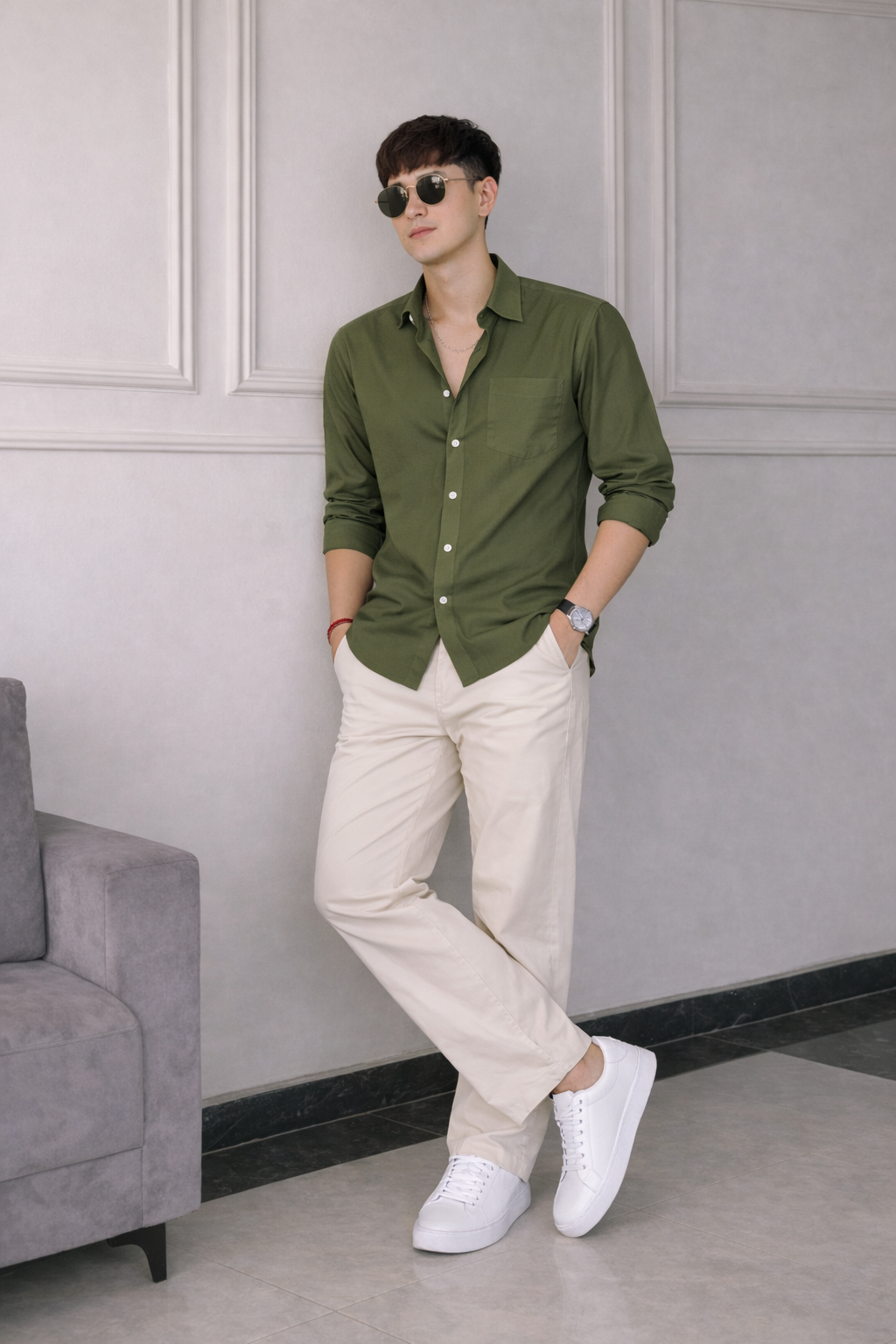 Old Money Classic Combo (Olive Green & Beige)