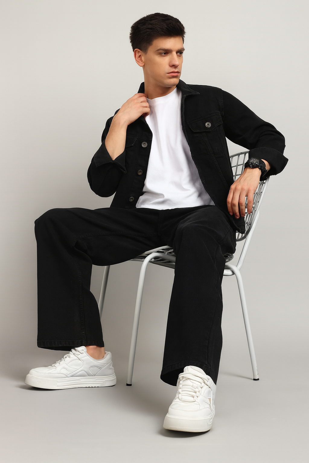 TOOMESJEANS  Loose Fit Men Baggy Black Jeans