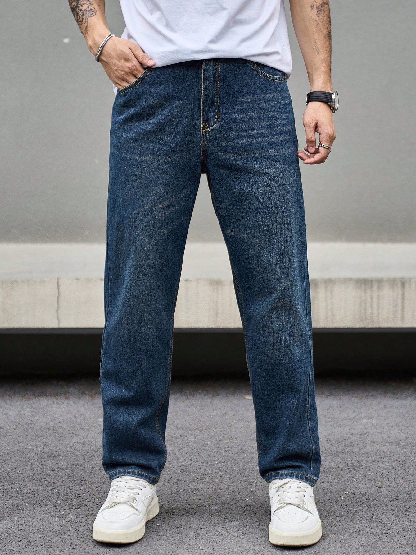 Toomesjeans Loose Fit Men Blue Baggy Jeans
