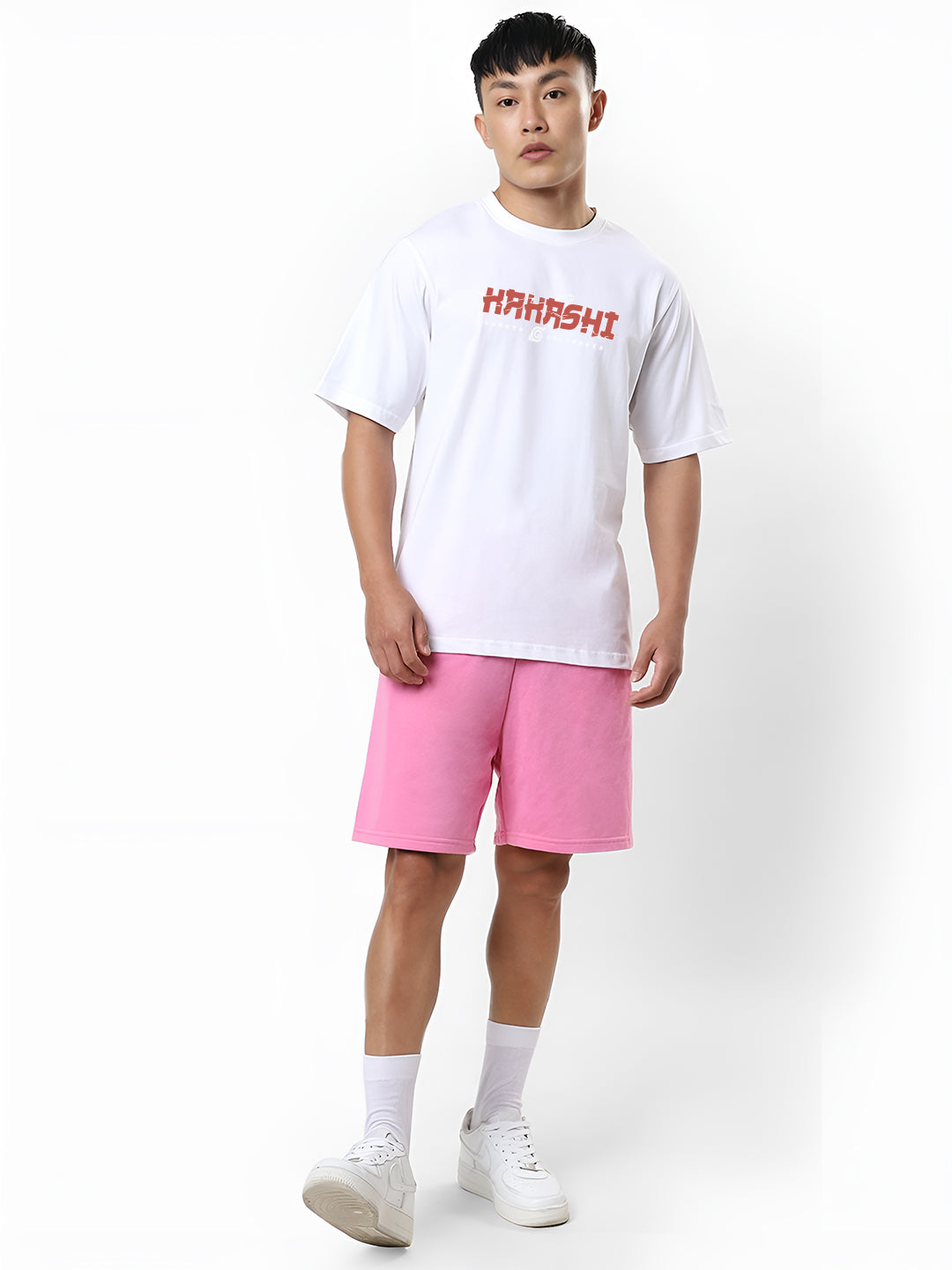 Oversized Kakashi Graphic T-shirt Print