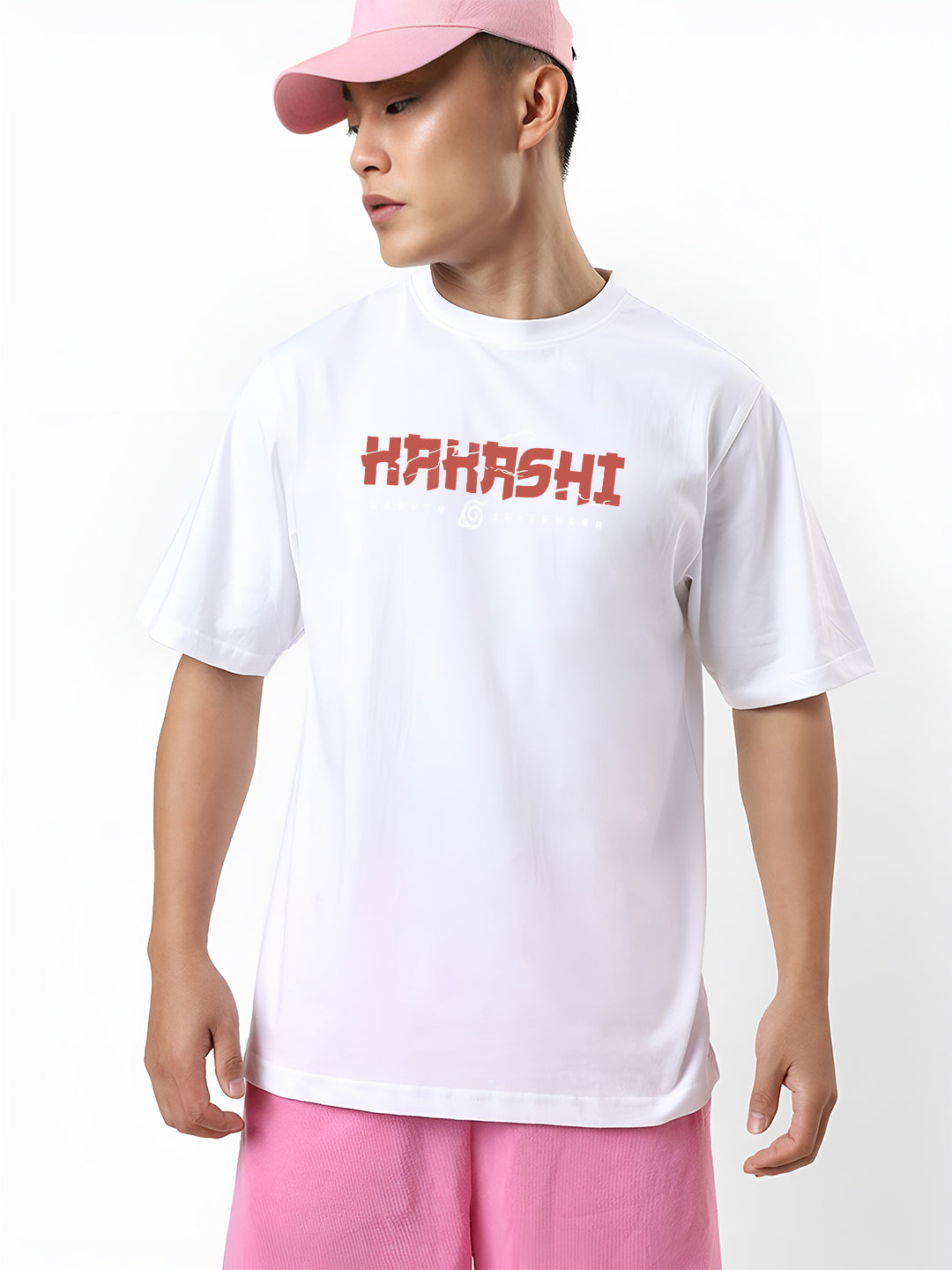 Oversized Kakashi Graphic T-shirt Print